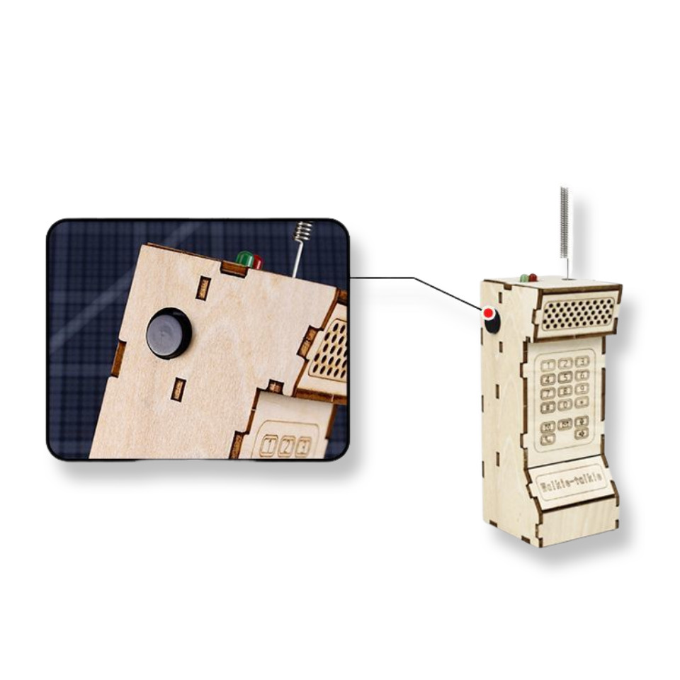 DIY Wooden Walkie Talkie Kit Assembly STEM Toy for Kids Teens Retro Style Gift
