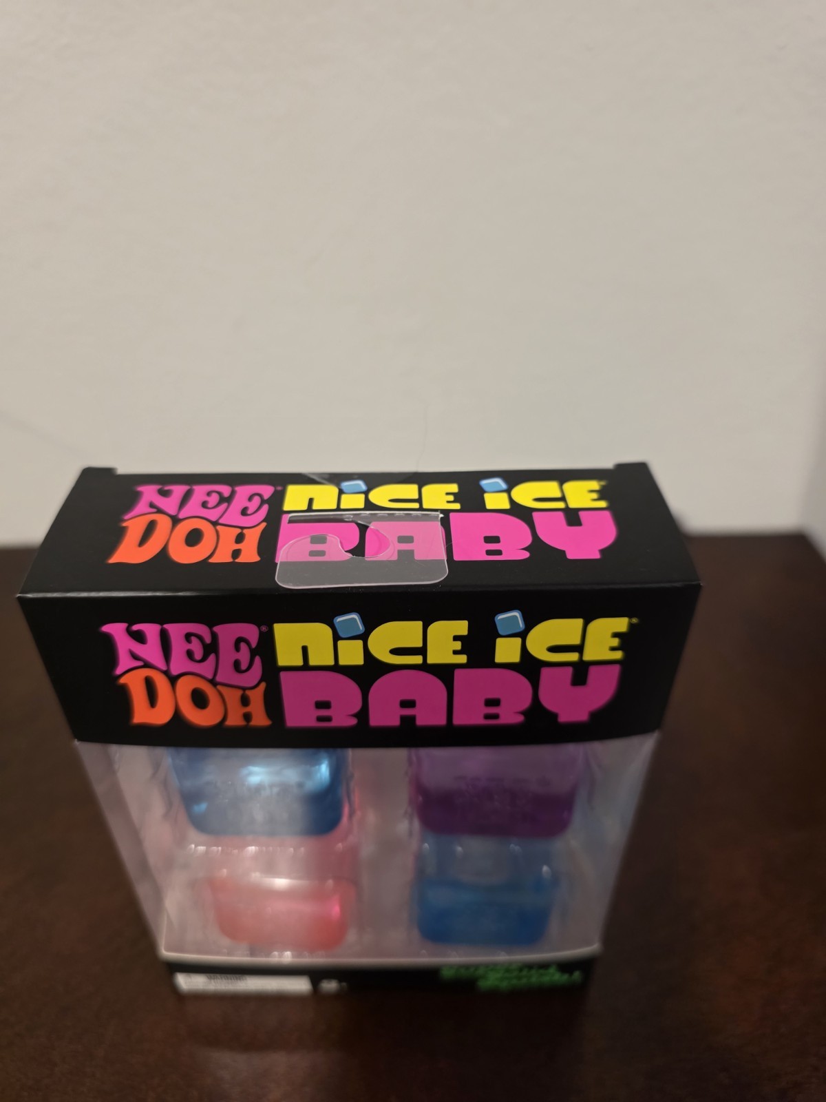 NeeDoh Nice Ice Baby 4 pack Mini Cube Pink Blue Purple Super Solid Squish