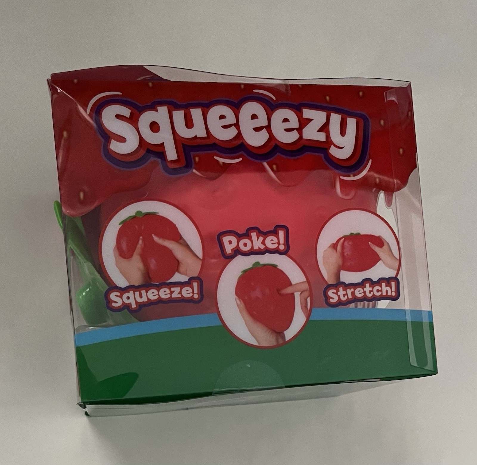 SUNNY DAYS ~ SQUEEEZY STRAWBERRY ~ Jumbo Squishy Calming Sensory Toy ~ 3+ ~ NEW