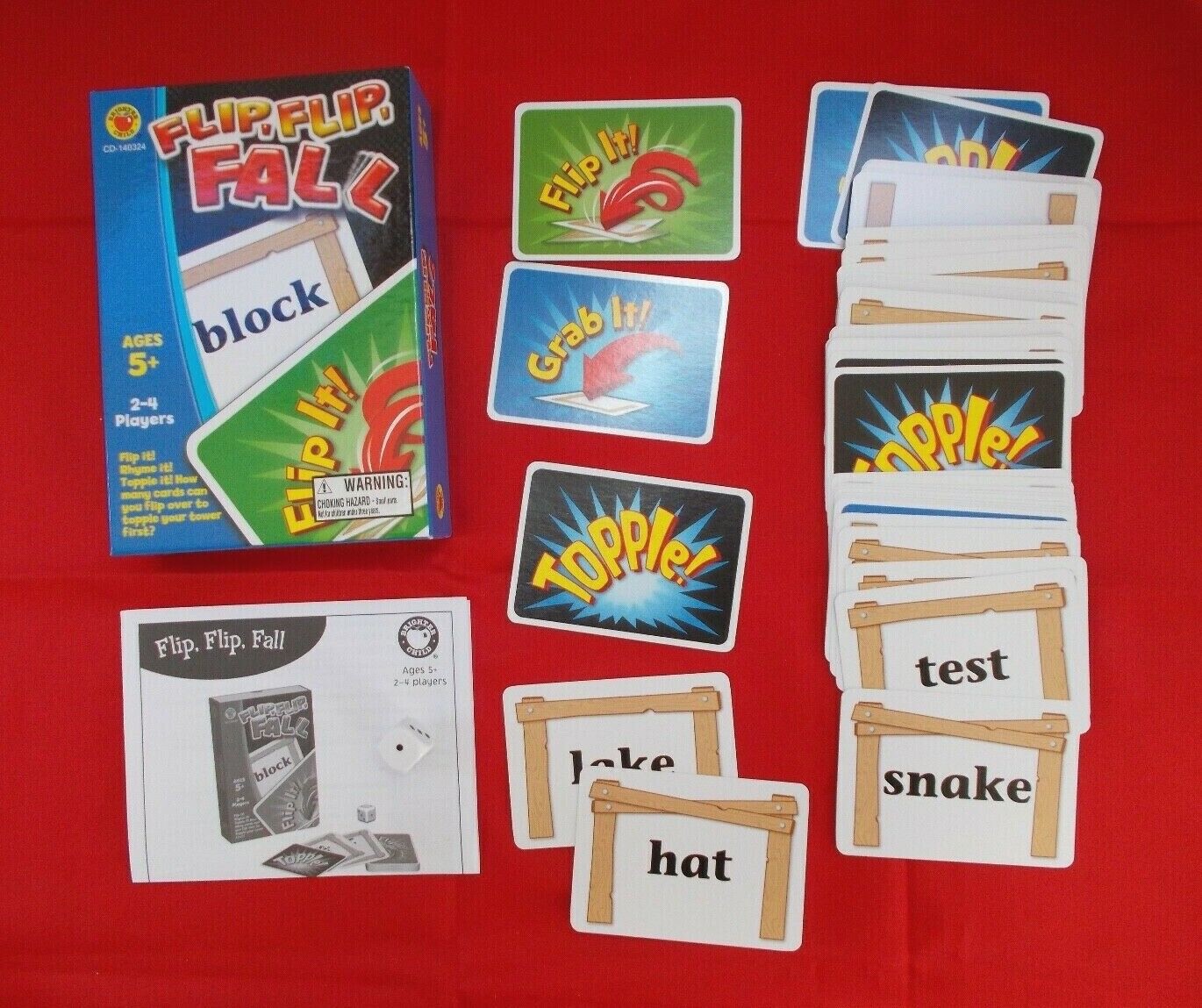Carson-Dellosa “Flip, Flip, Fall” Card Game Ages 5+ Two to Four Players