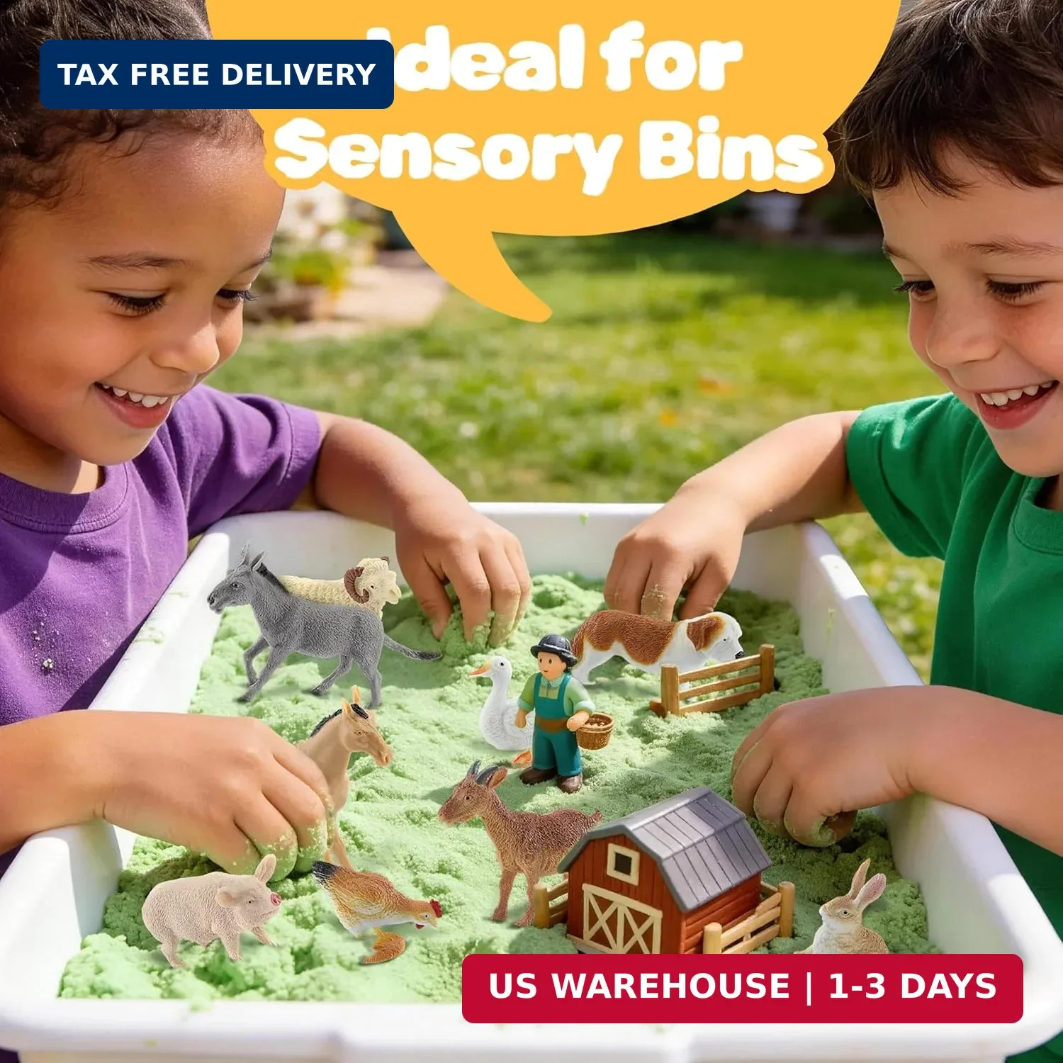 10-Piece Realistic Farm Animal Figures, Educational Toys for Toddlers 3-5 Years
