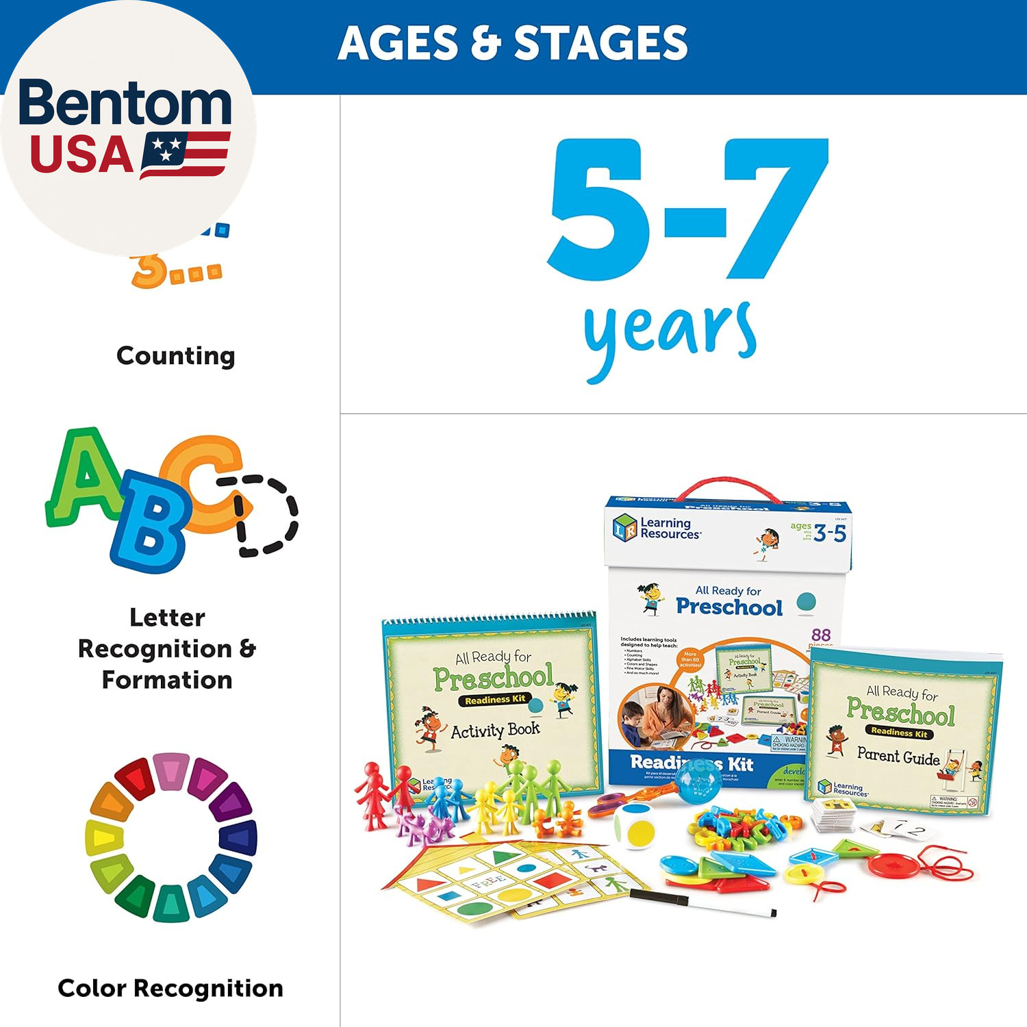 All Ready for Preschool Readiness Kit – 60 Activities Set, Ages 3+, Kindergartne