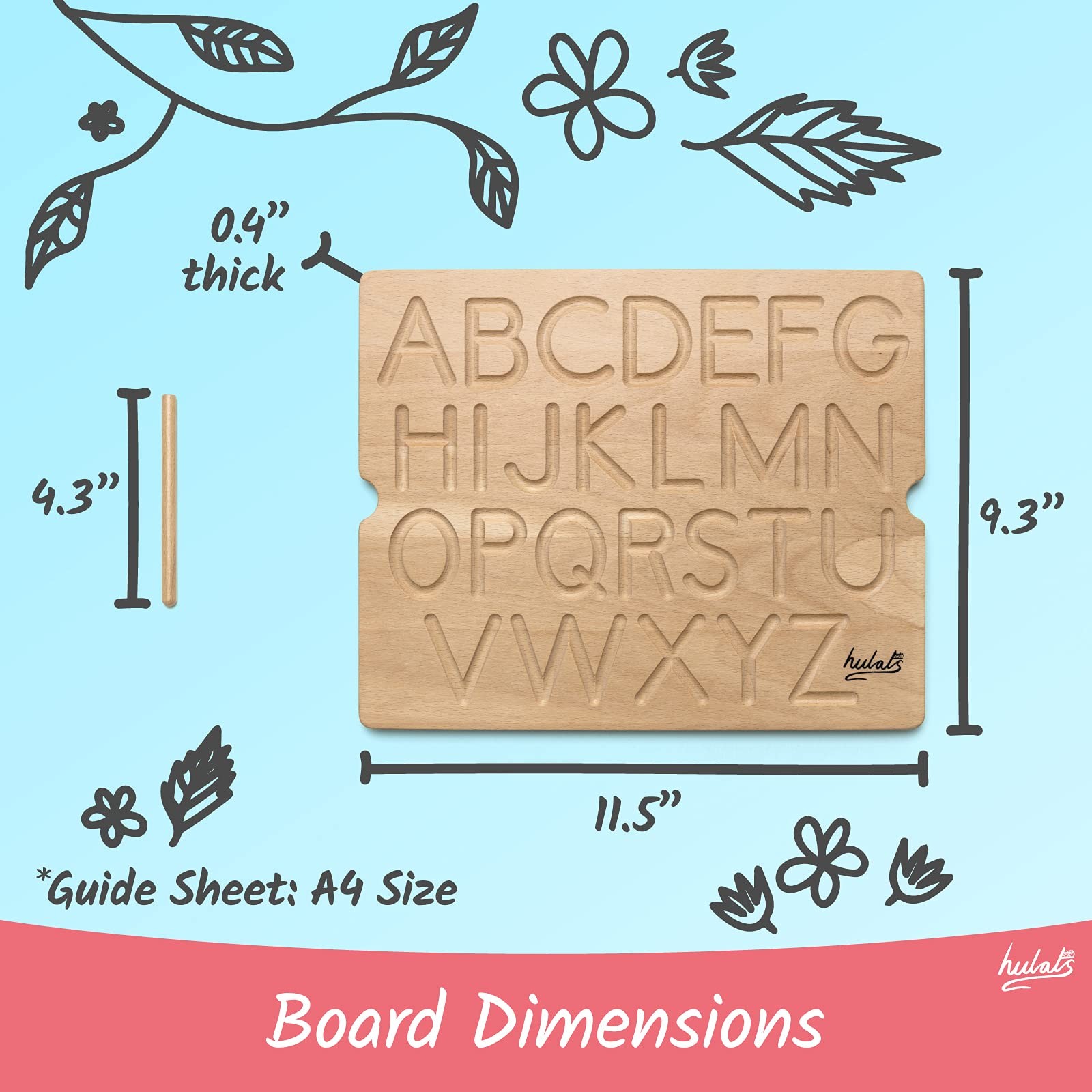 Hulats Learn to Write – Number & Letter Tracing Boards for Kids Large, Beige