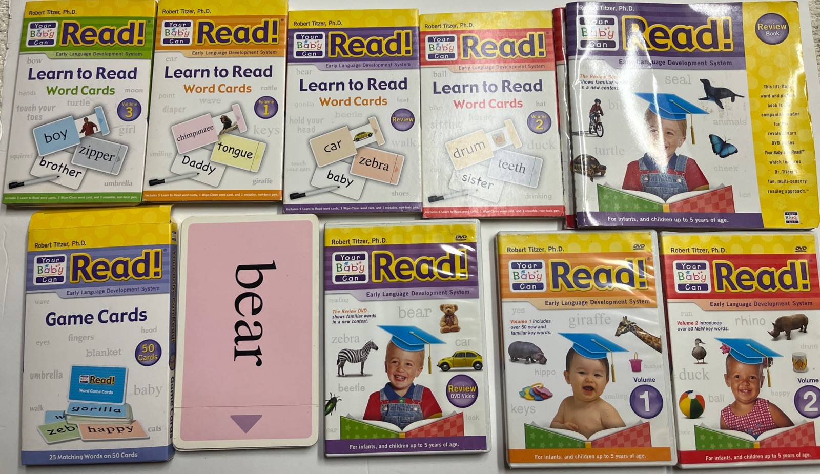 Your Baby Can Read Early Language Development DVD’s, Word Cards Game Card, Books