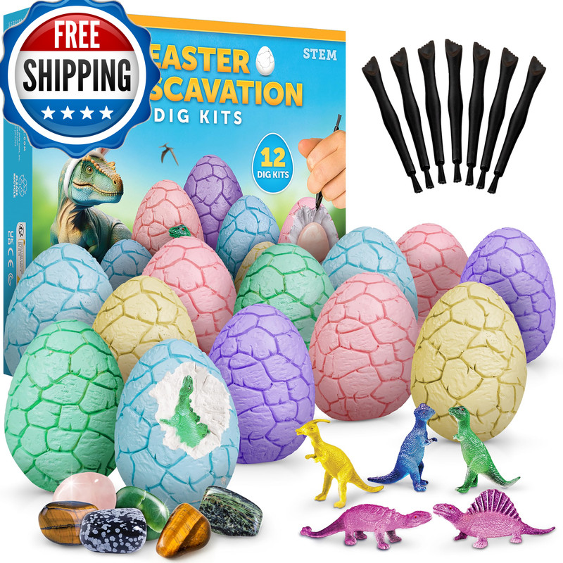 Blue Marble Easter Eggscavation Dig Kit – 12 Easter Egg Dig Bricks Real