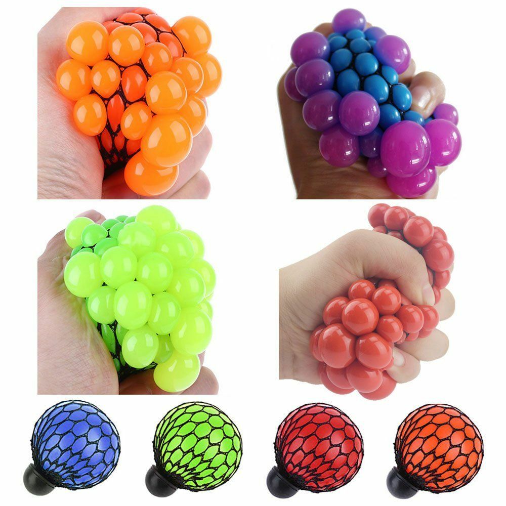 2 Grape Stress Mesh Ball Balls Sensory fidget tactile autism toy fast shipping!