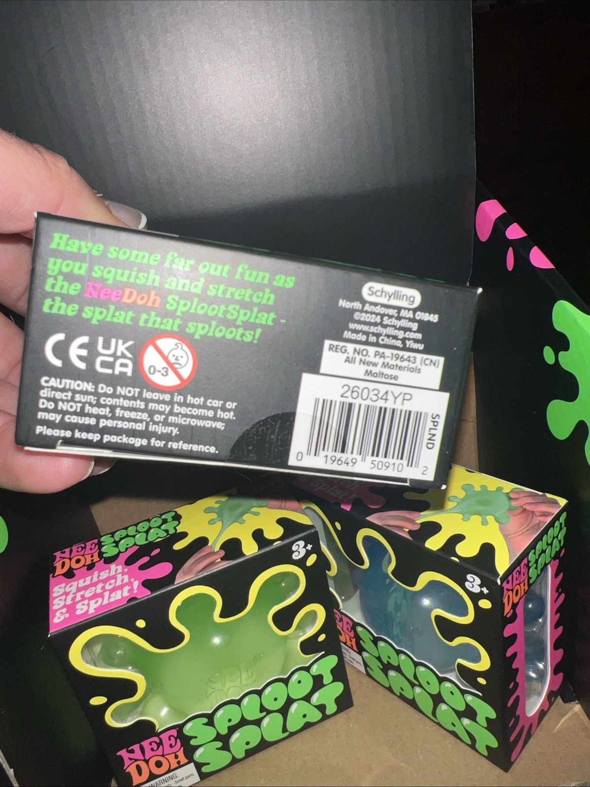 NeeDoh Sploot Splat Combo Blue, Green, Purple Pack of 3 Brand New No Display Box