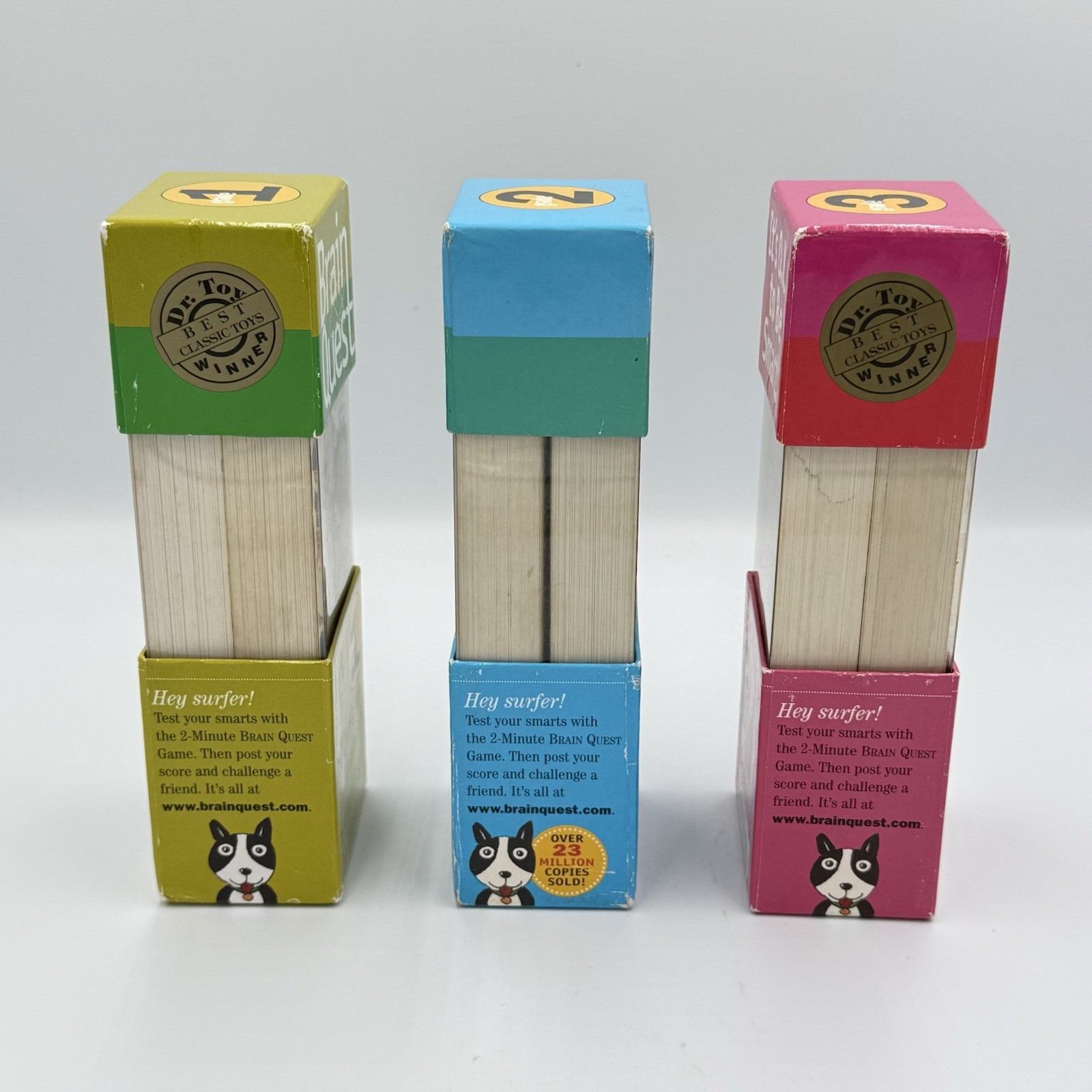 Vintage Brain Quest Bundle Set of 3 – Grades 1, 2, & 3 – Revised 3rd Edition