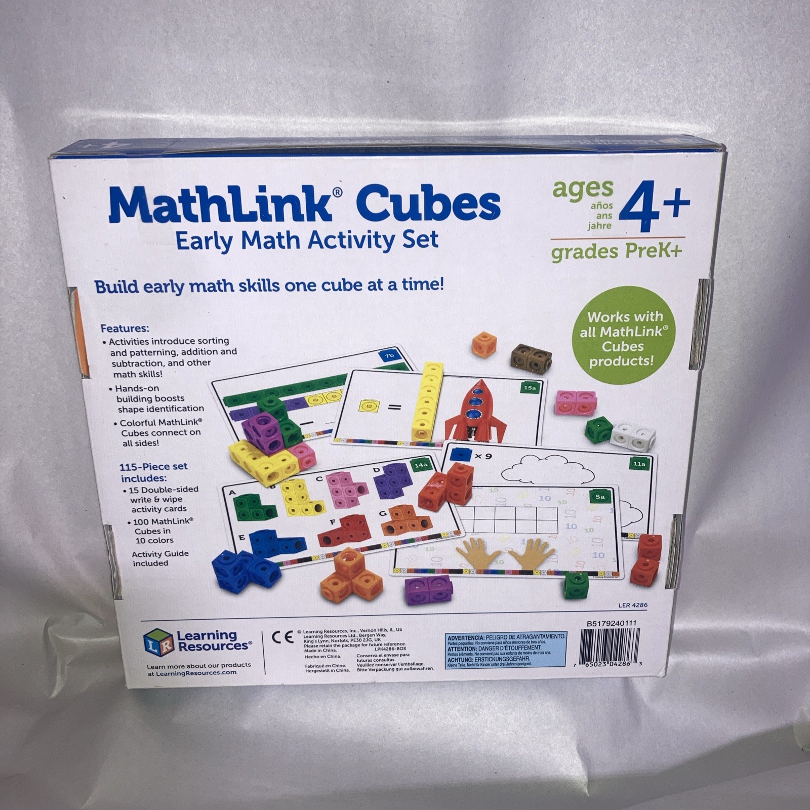 Learning Resources MathLink Cubes 115 pcs STEM Math Activity Set Counting 4+