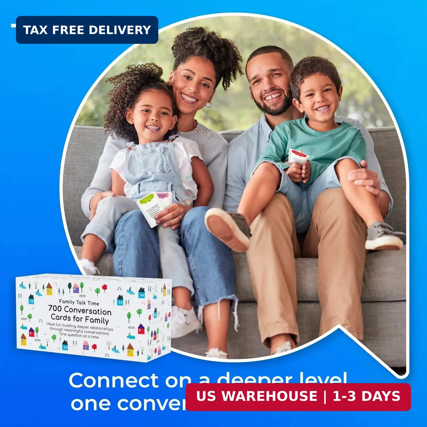 700 Family Conversation Cards, Fun Conversation Starters for Families, Play Dinn