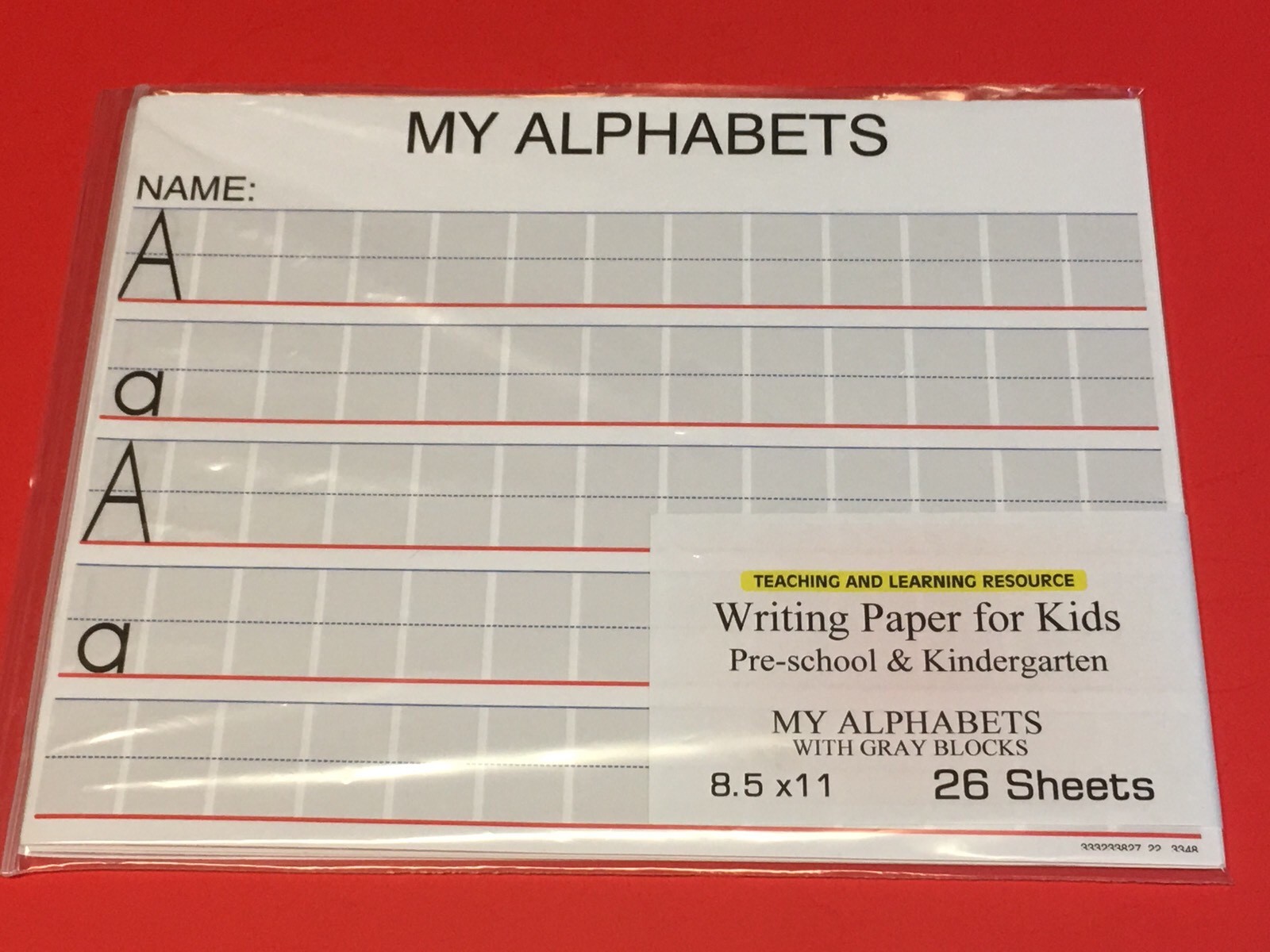 Writing Paper for Kids – My Alphabets – 11X 8.5 in, 20 lb, 25 sheets