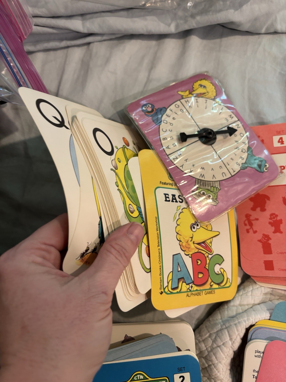 Sesame Street Early Learning Educational Games Cards Partial Set No Case 1989