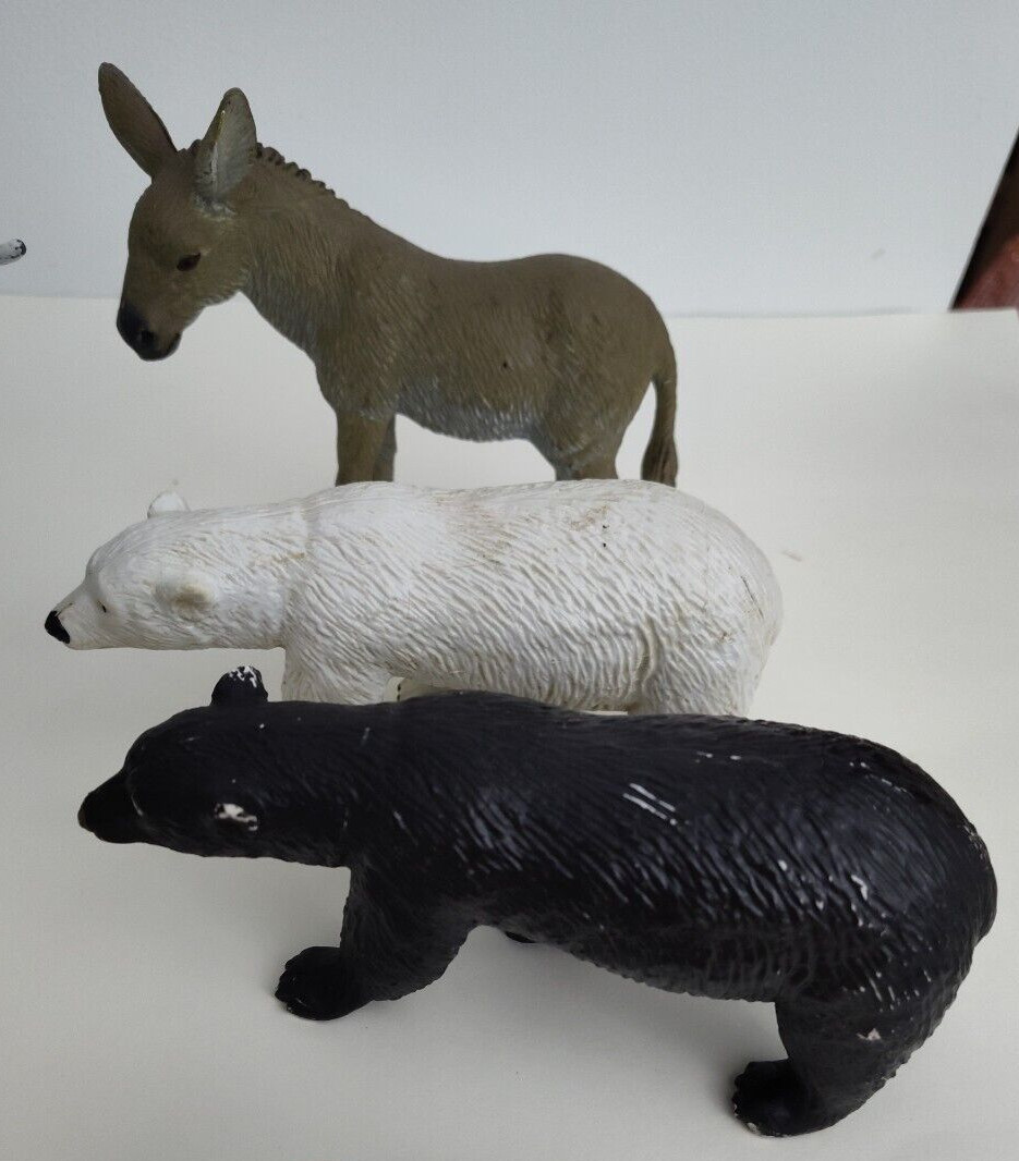 1990s Animals Lot of 11 Elephants Bears Tigers Donkey Pig Cheetah Leopard AAA