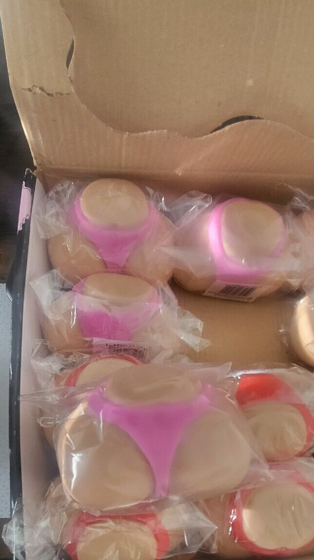 Box of 12 RED/PINK-Butt Stress Ball Thong Bikini 3X4inch