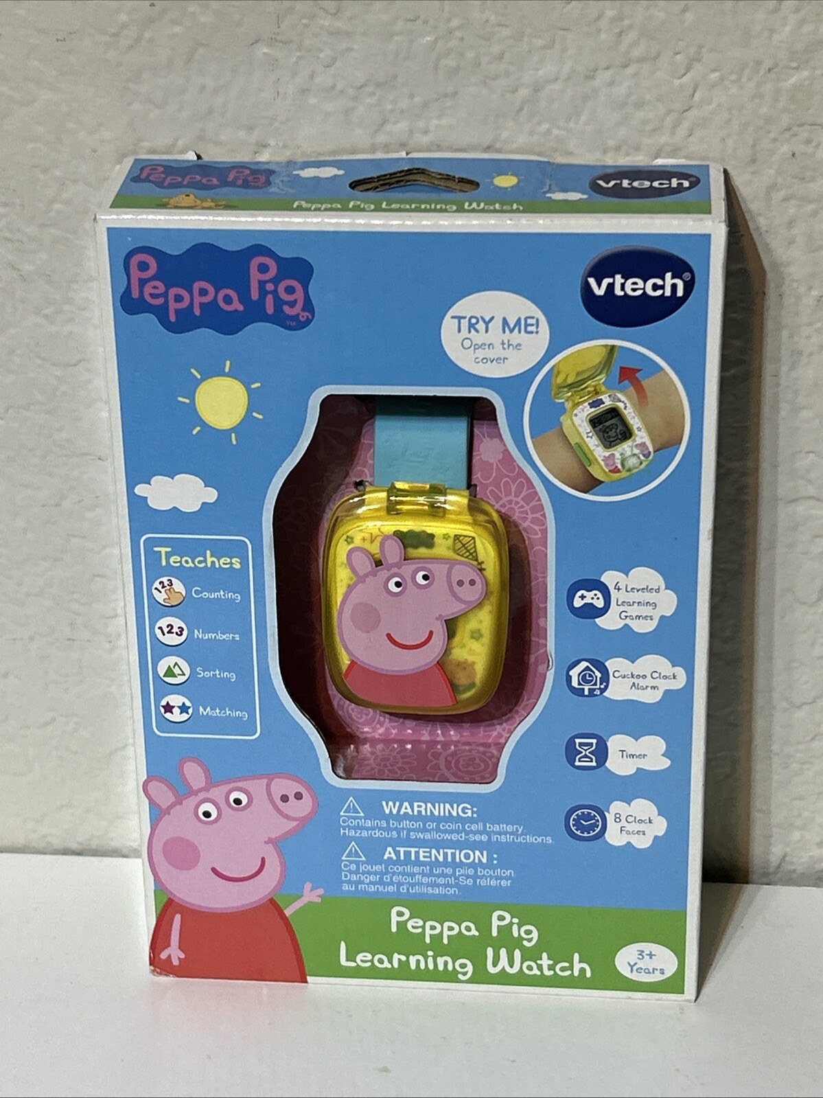 VTech Peppa Pig Learning Watch Yellow New In Box A Gift For Kids (c3)