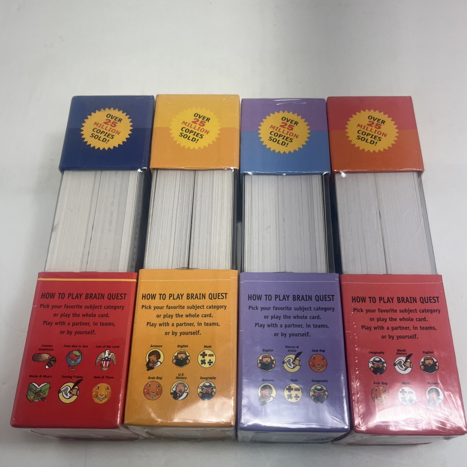 Lot of 4 Brain Quest Question Books Decks 4th 5th 6th Grades & America + Bonus
