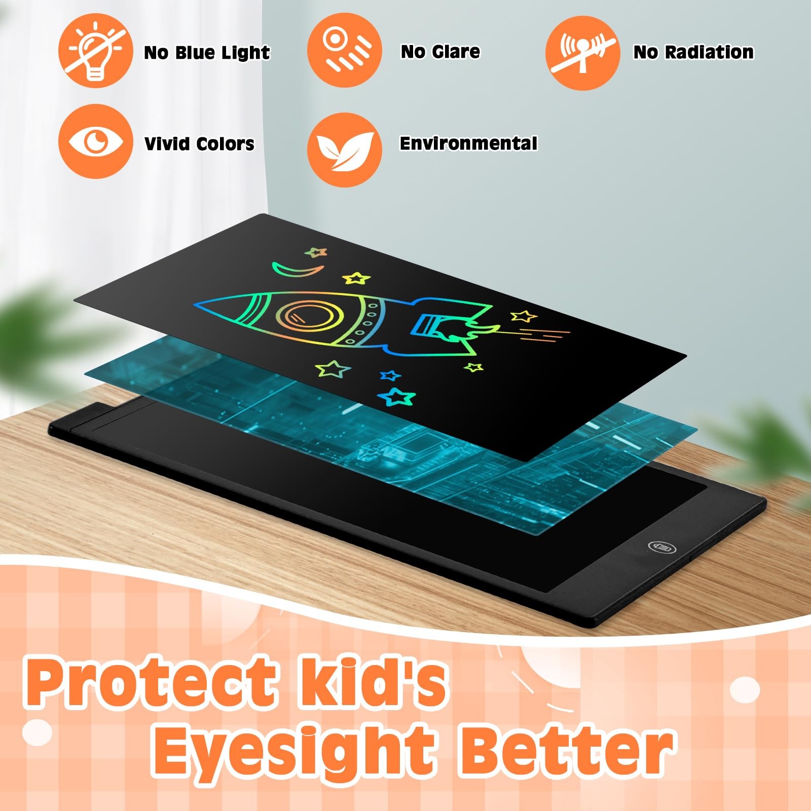 cimetech LCD Writing Tablet, Toys Gifts for 3-8 Year Old 12”, 12” Black