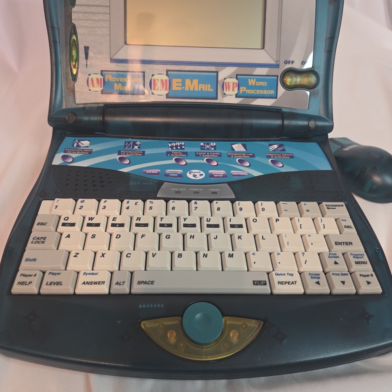 Vintage VTECH EP E-Power Kids Laptop – Translucent Teal Green W/ Mouse Tested