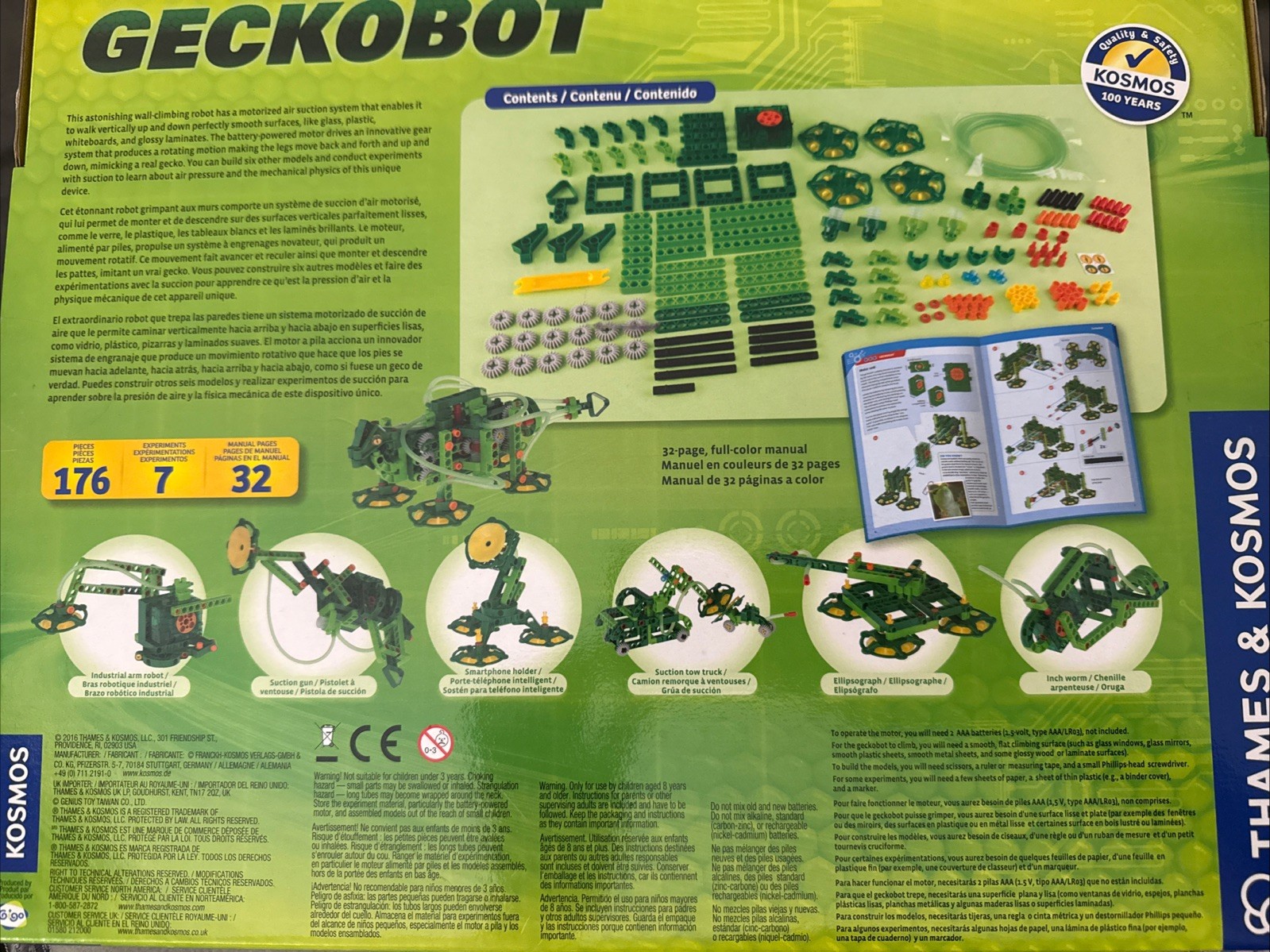 NIP Thames & Kosmos Geckobot Robot Experiment Kit – Walks Up Windows-176 Pieces