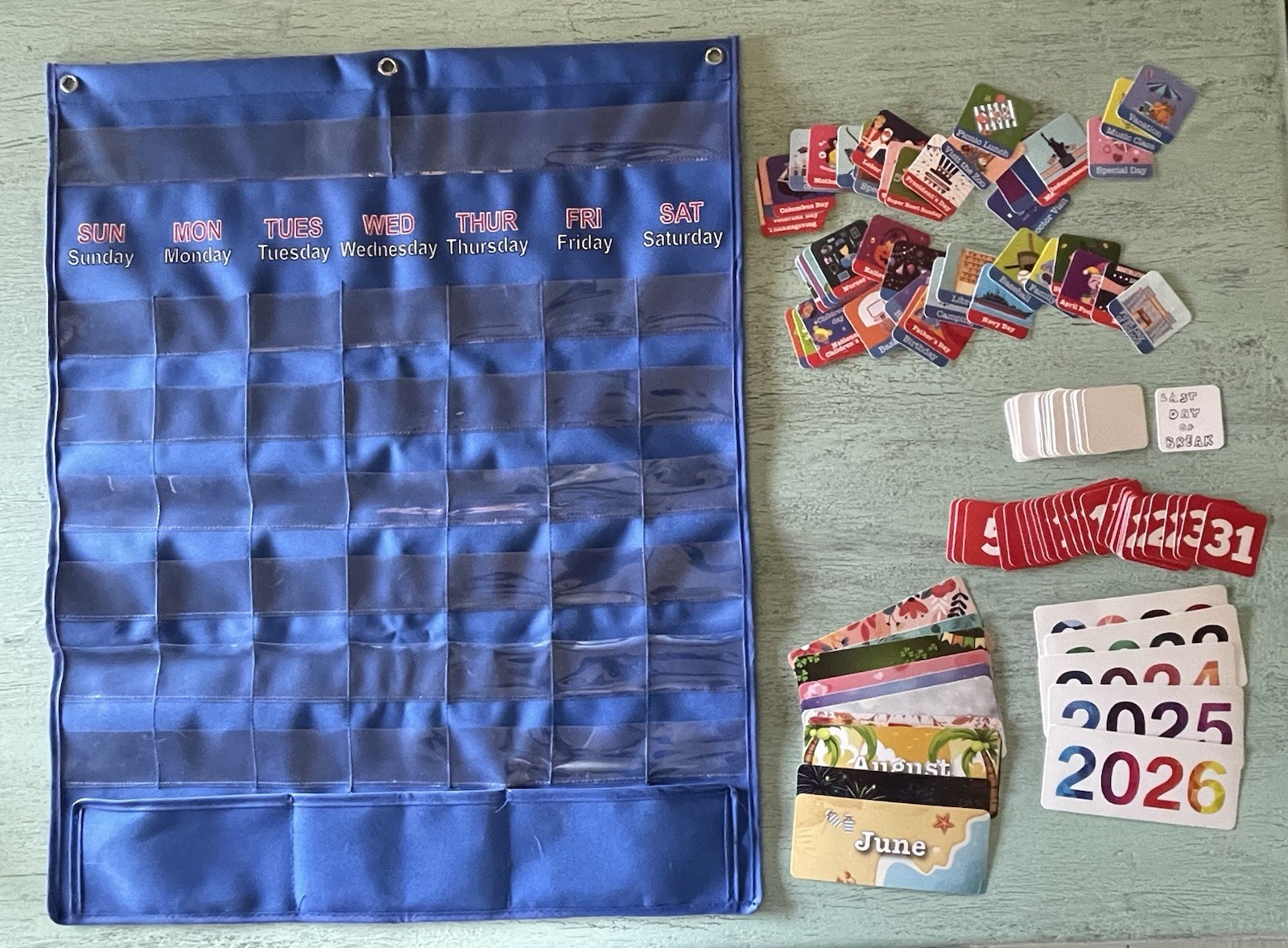 Hanging Monthly Calendar. Learning for Home Classroom, School. Great Condition!