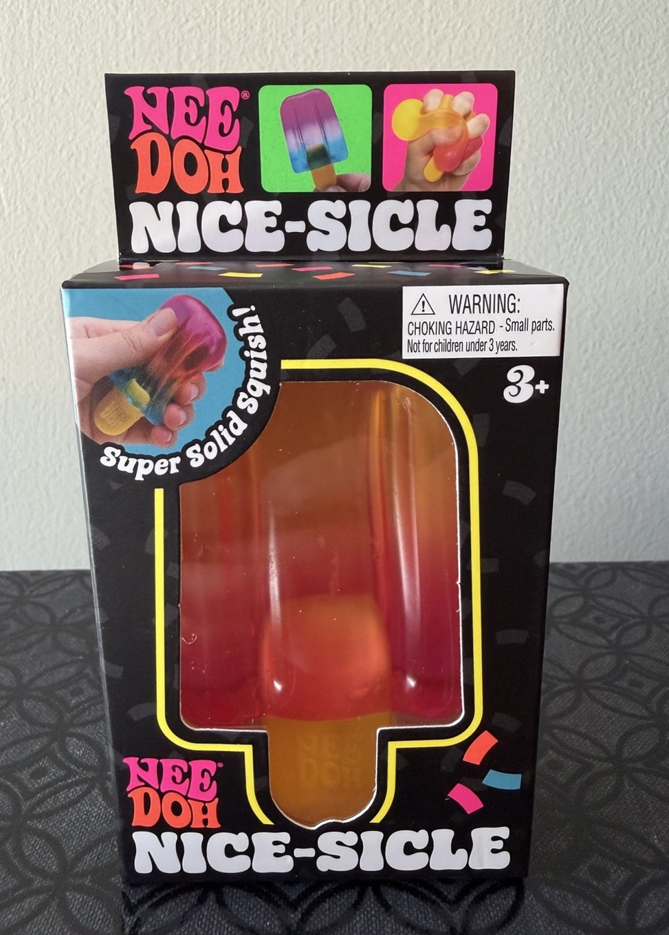 New NeeDoh Nice-Sicle Squish Squeeze Pink/Orange/ Red Popsicle