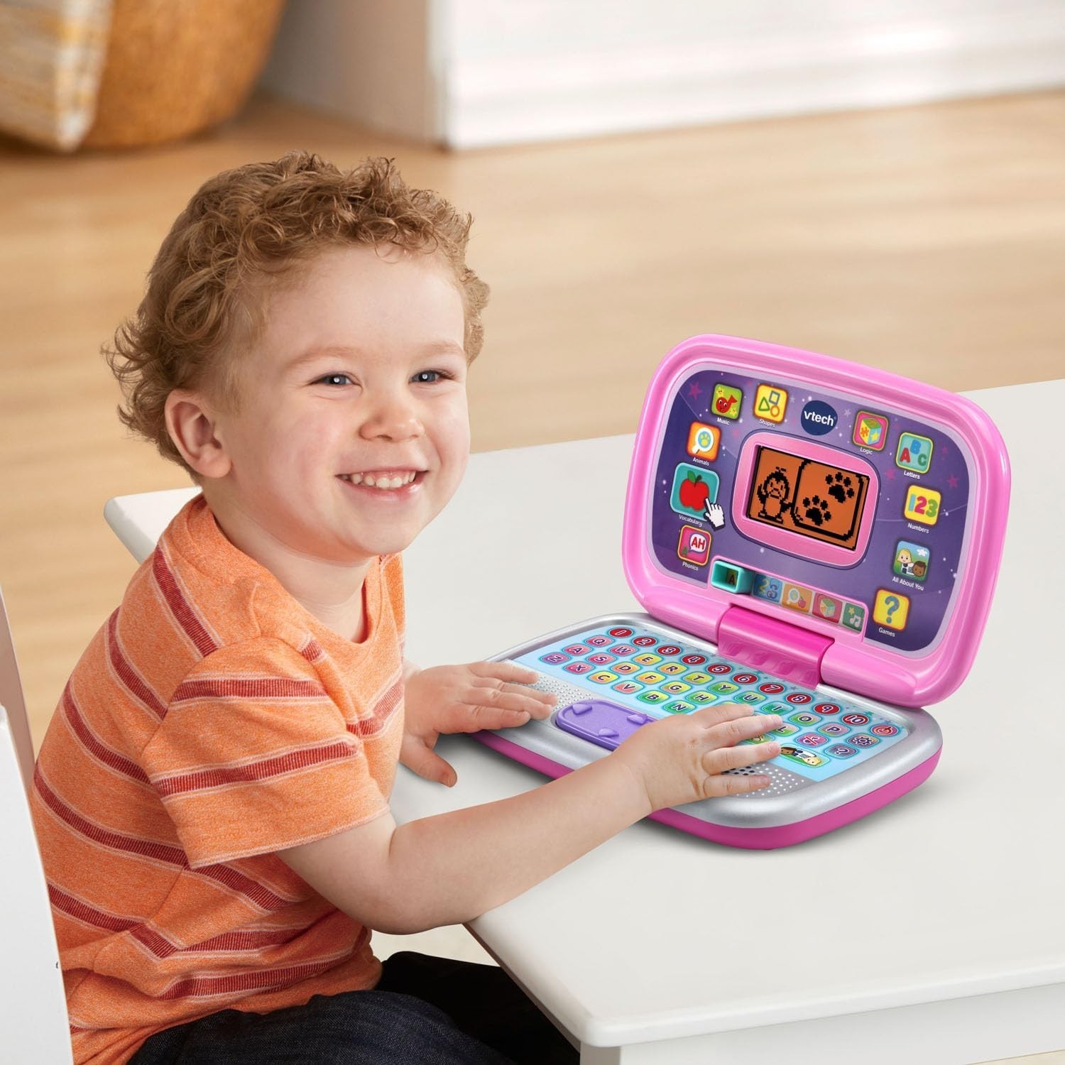Preschool Laptop Toy Pink Kids Learning Computer Toddler Educational
