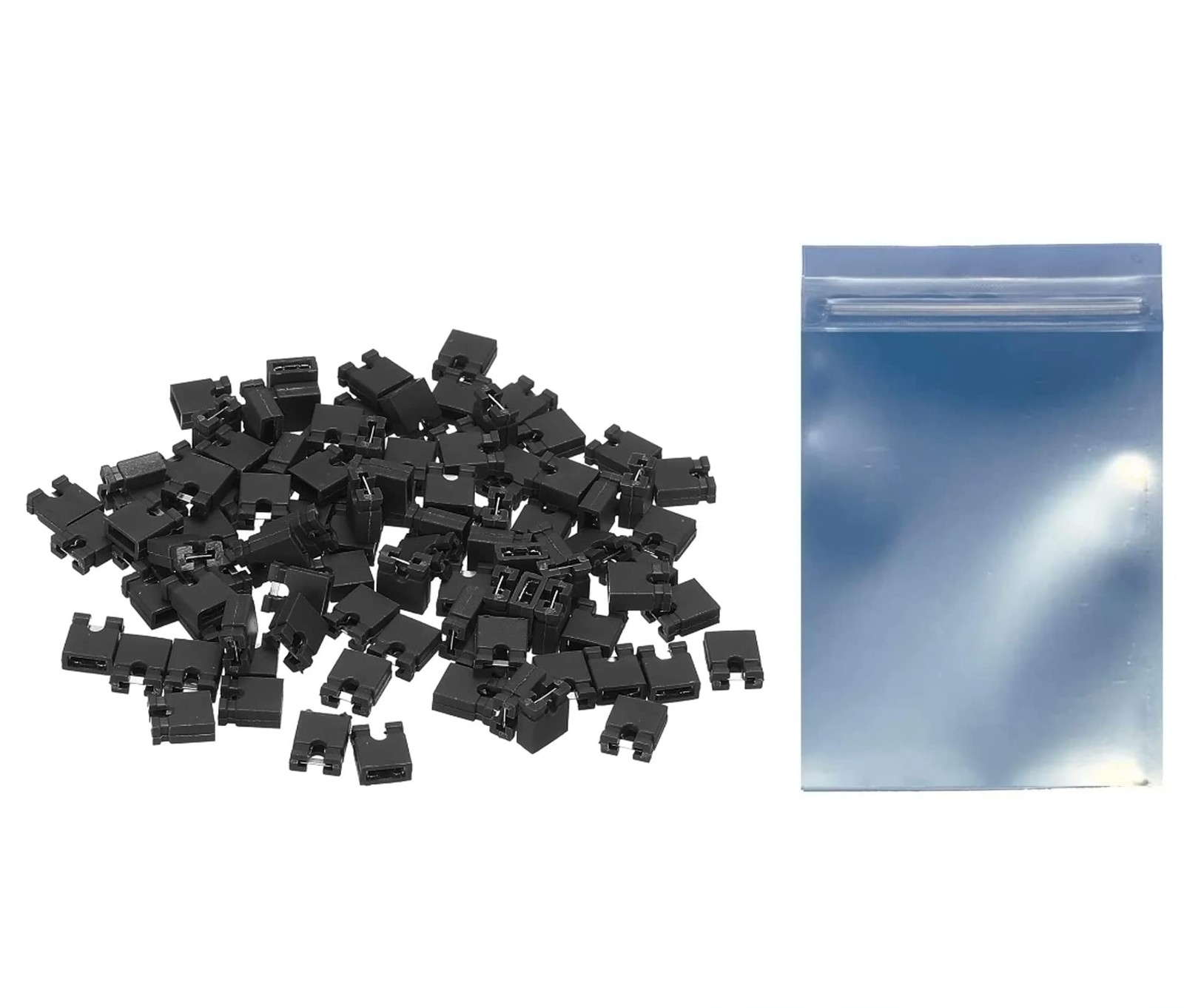 100pcs California JOS 2.54mm Black Jumper Caps Standard 100 PCS,