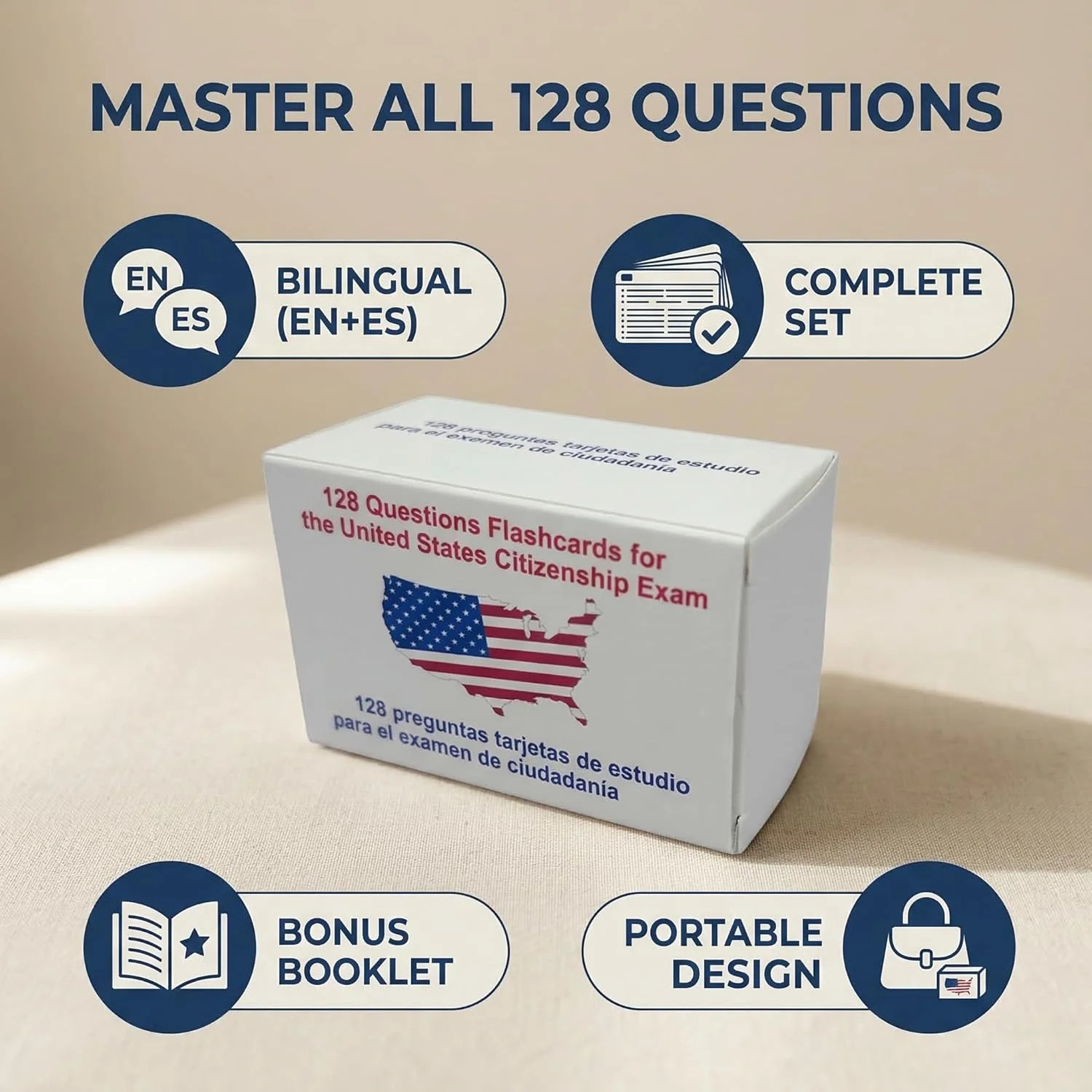 US Citizenship Flash Cards 2026 – All 128 Questions & Answers – English & Spanis