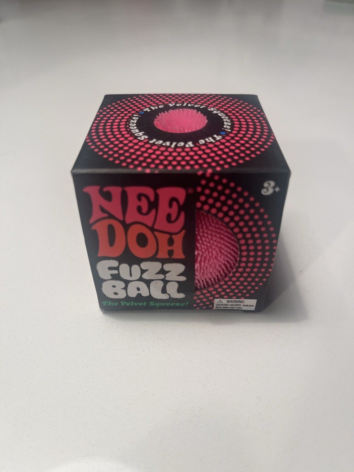 NeeDoh Super Fuzz Ball Velvet Squeeze Pink Fuzzball Squeeze Stress Ball NEW
