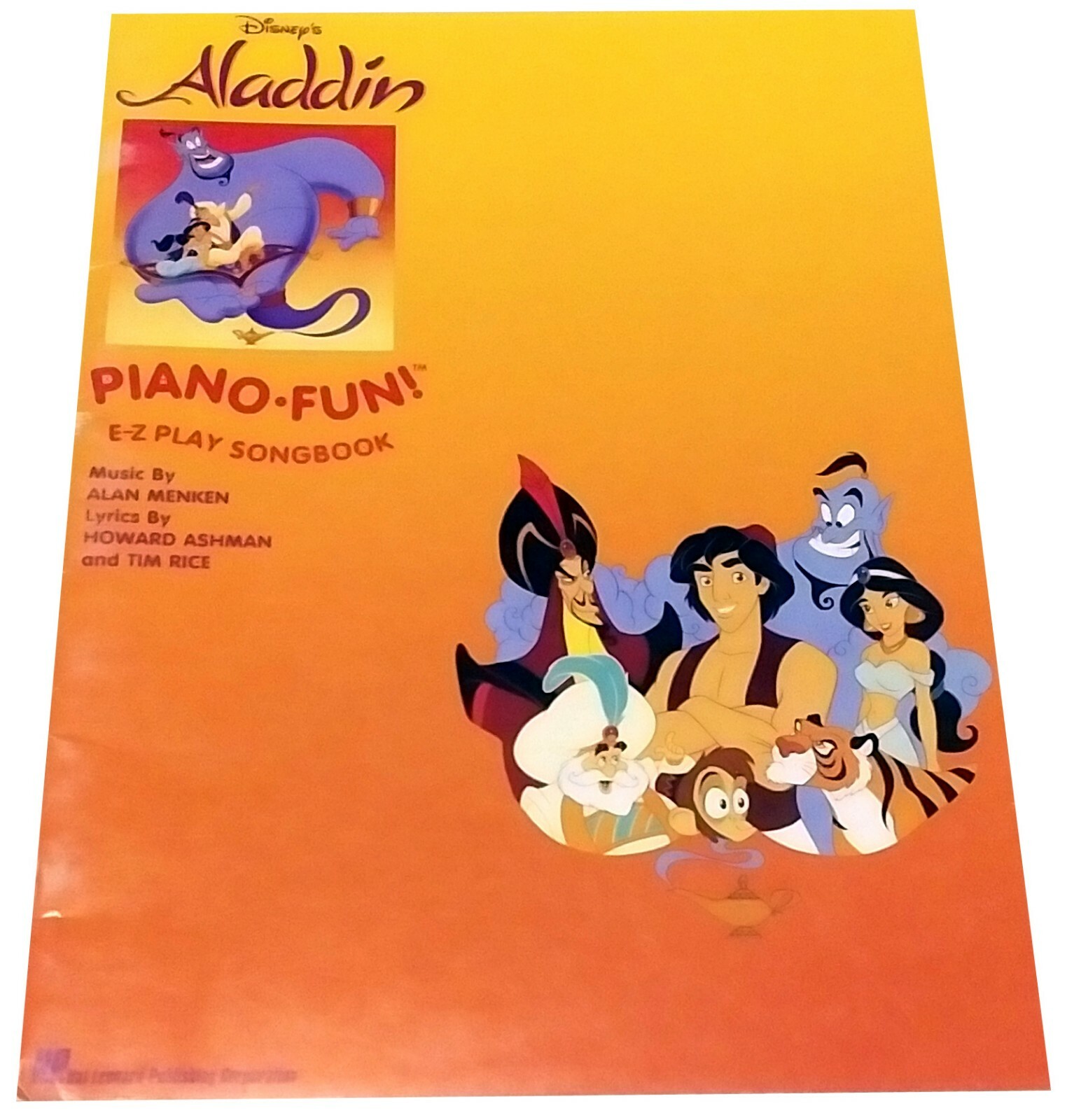 RARE VINTAGE DISNEY ALADDIN PIANO FUN EZ PLAY SONGBOOK NOTEBOOK + PICTURES 1975