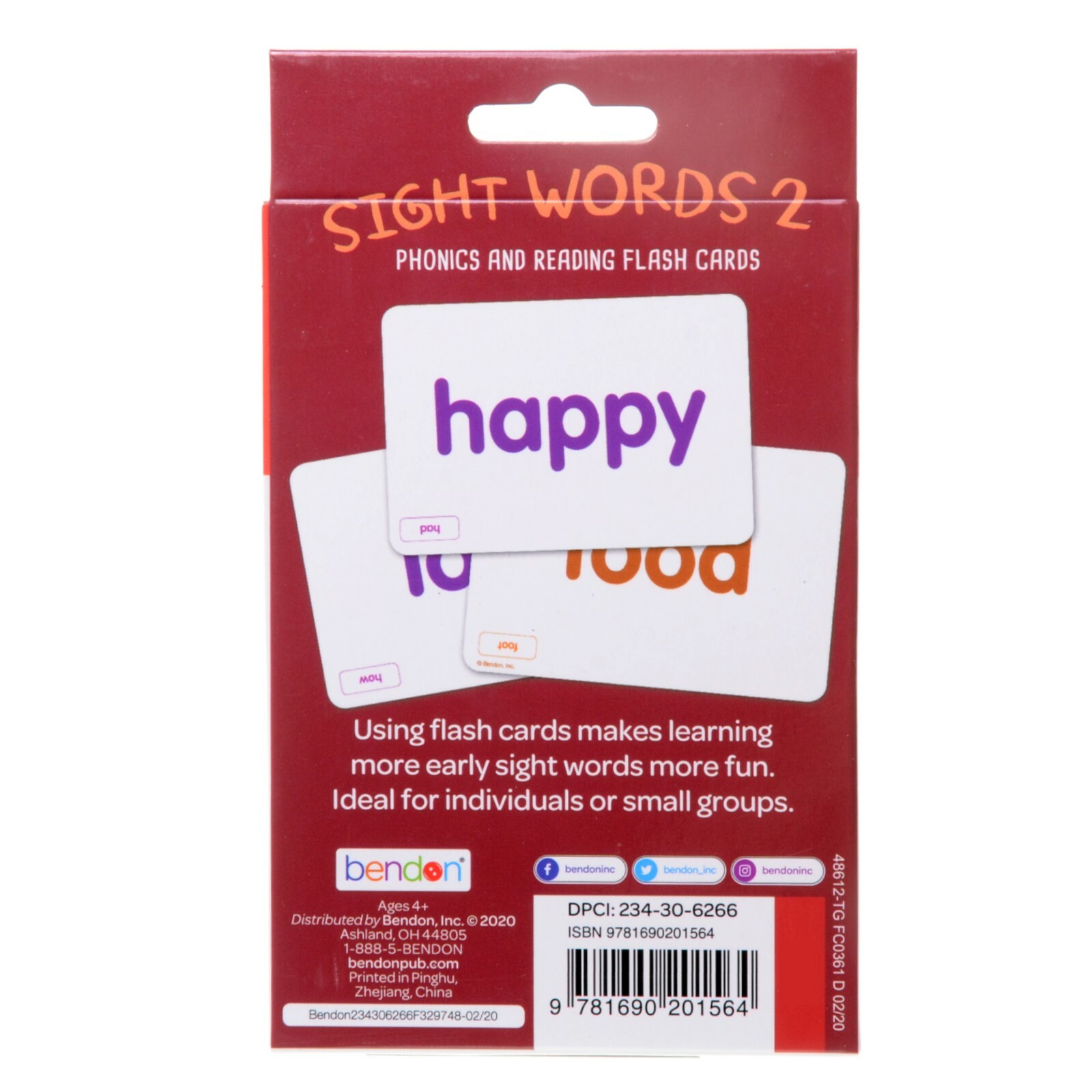 Phonics And Reading Flash Cards By Bendon (Sight Words 2) (Ages 4+)