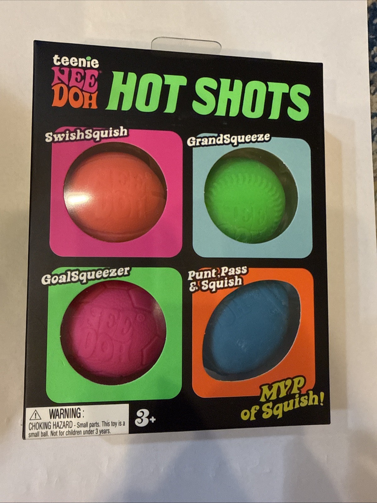 NeeDoh Teenie Hot Shots 4 Pack Squishy Stress Balls Toy