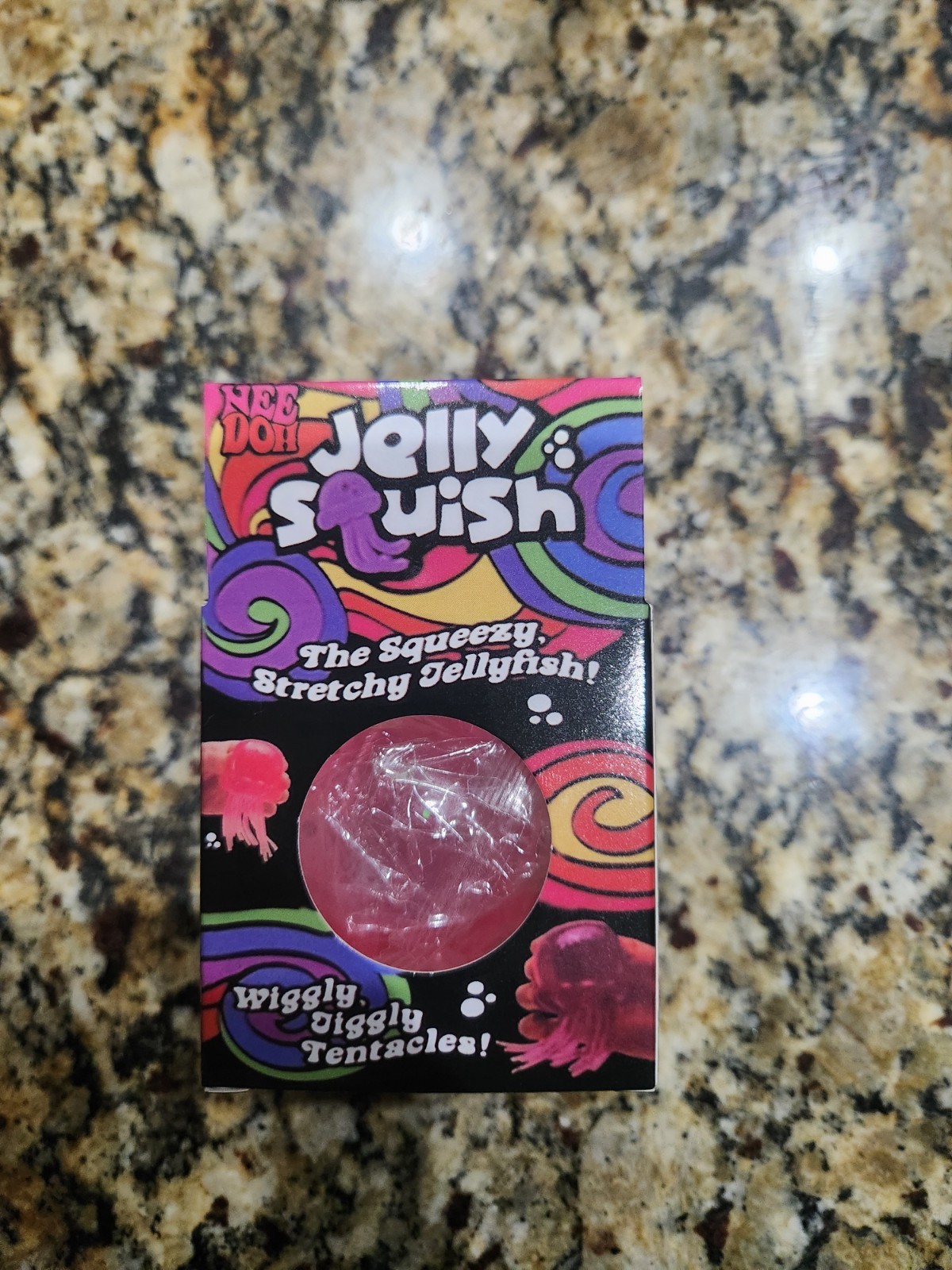 Pink NeeDoh Jelly Squish Glitter Jellyfish Stress Toy Squishy Squeeze Nee Doh