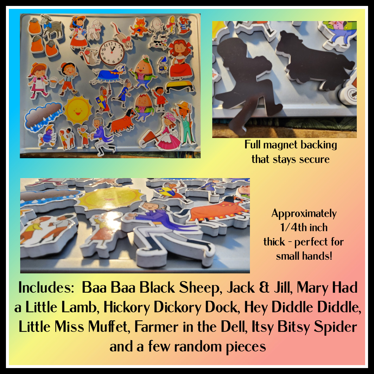32 Thick Foam Nursery Rhyme Safety Magnets with full magnet backing – GUC
