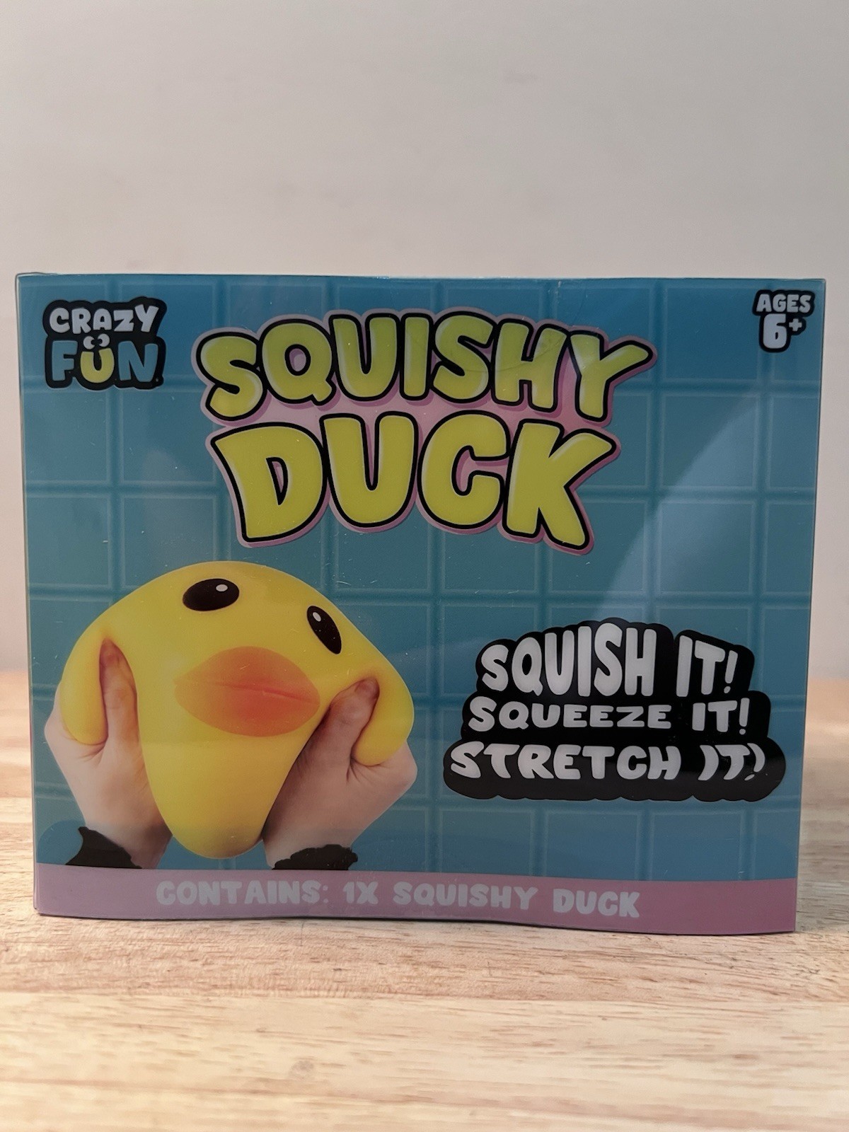 Crazy Fun Squishy Duck Tactile Squeeze Toy Yellow Orange Black Age 6+ Year RMS