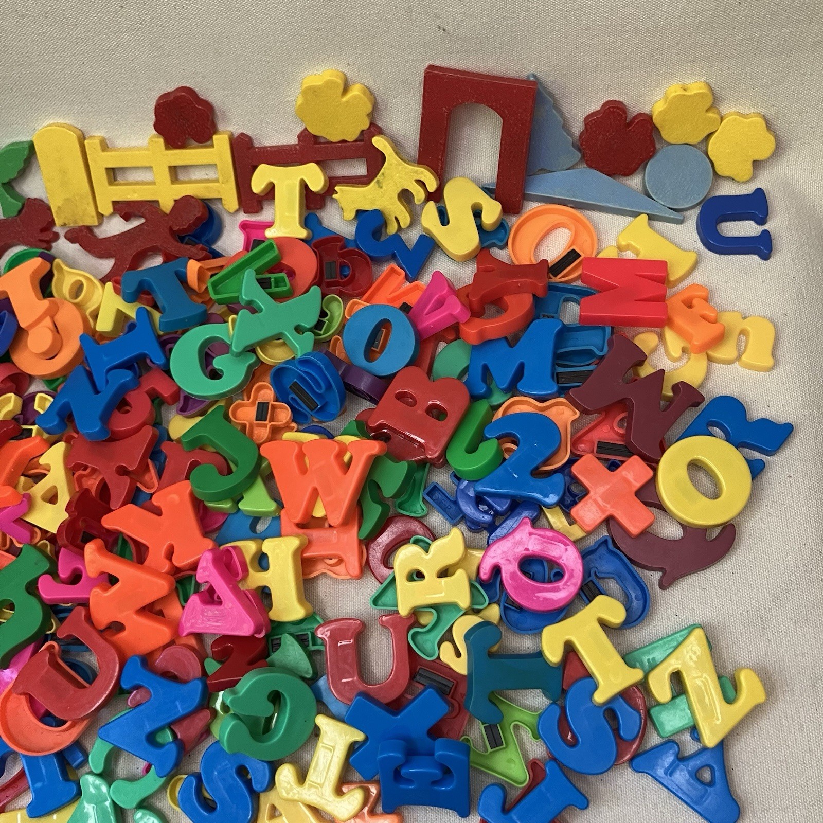 Magnetic Alphabet Letters, Shapes, Numbers Vintage & Modern – Mixed Lot Of 470