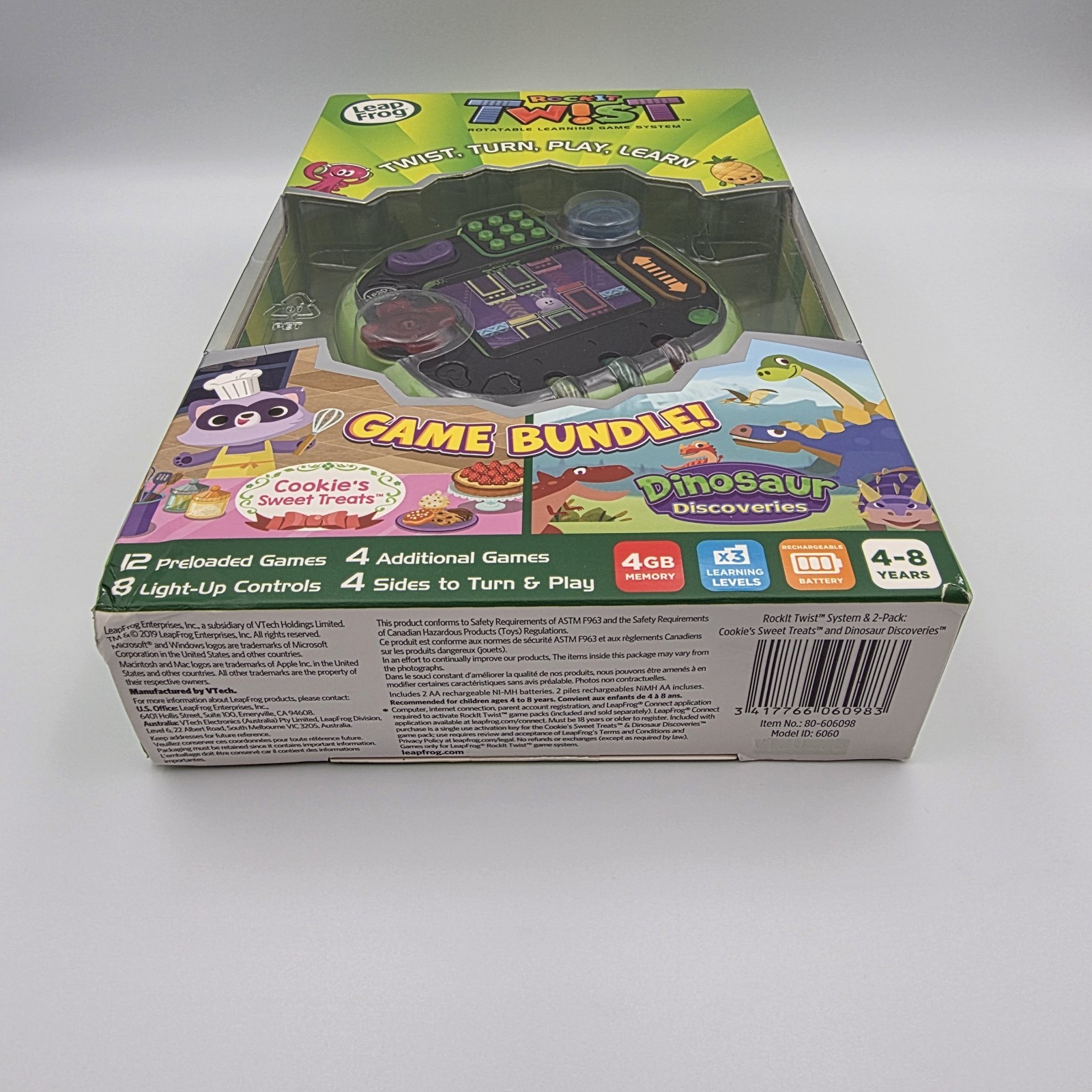 LeapFrog RockIt Twist System Handheld Learning Game System + 2 Game Pack – New