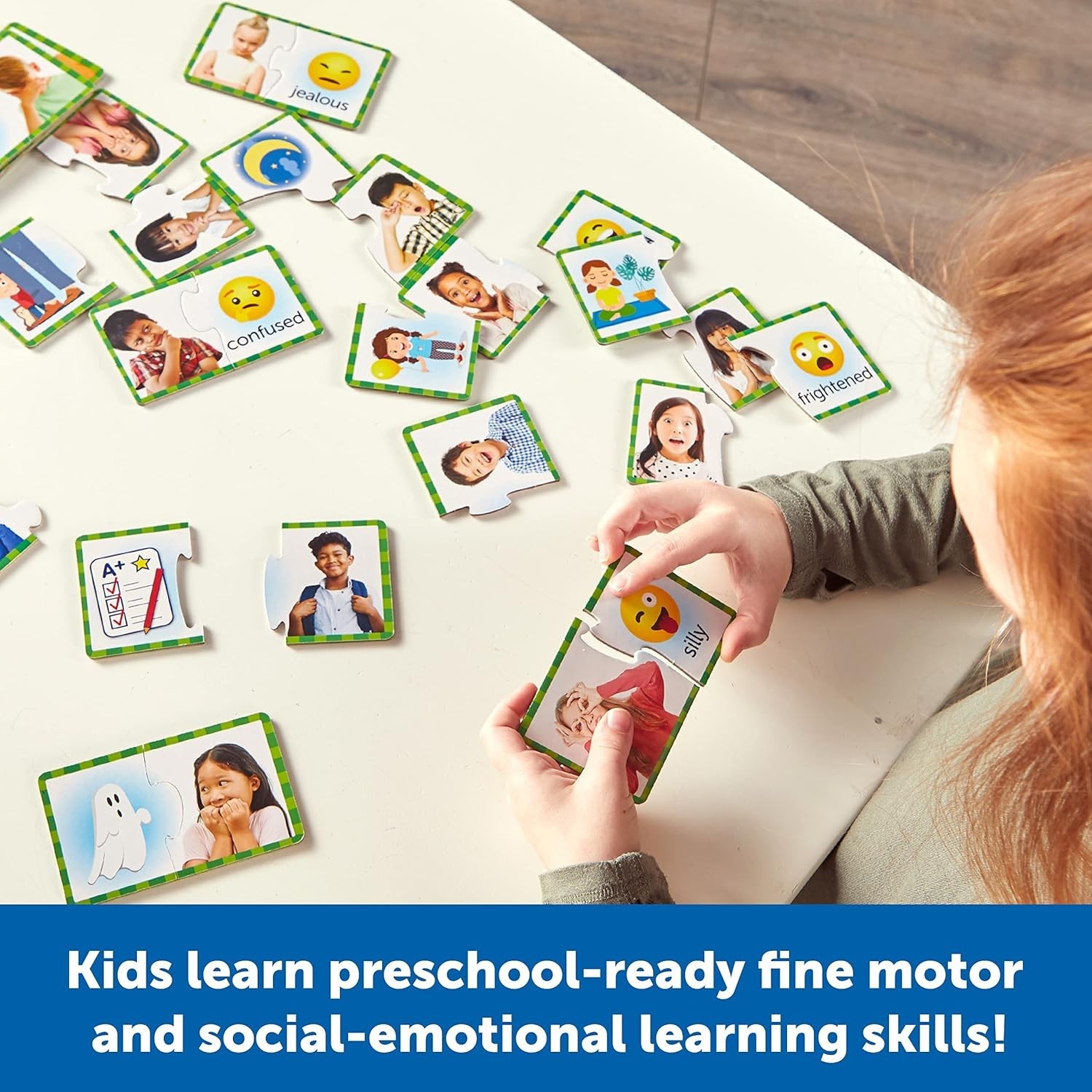 Durable Emotional Awareness Puzzle Cards – Enhance Social Skills in Kids Ages 3+