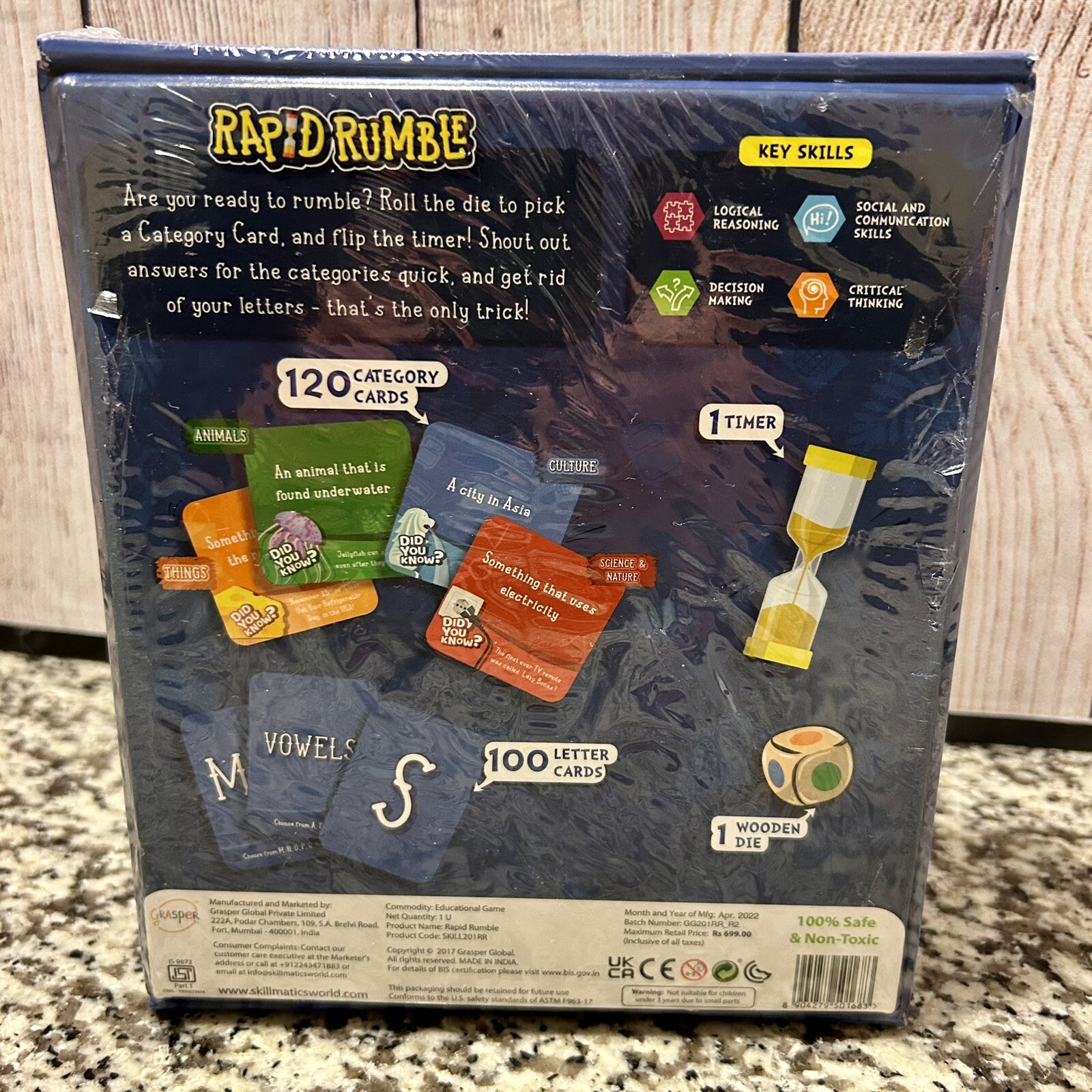 Board Game Rapid Rumble Educational Gifts for 6 Year Old And Up Adults Teens