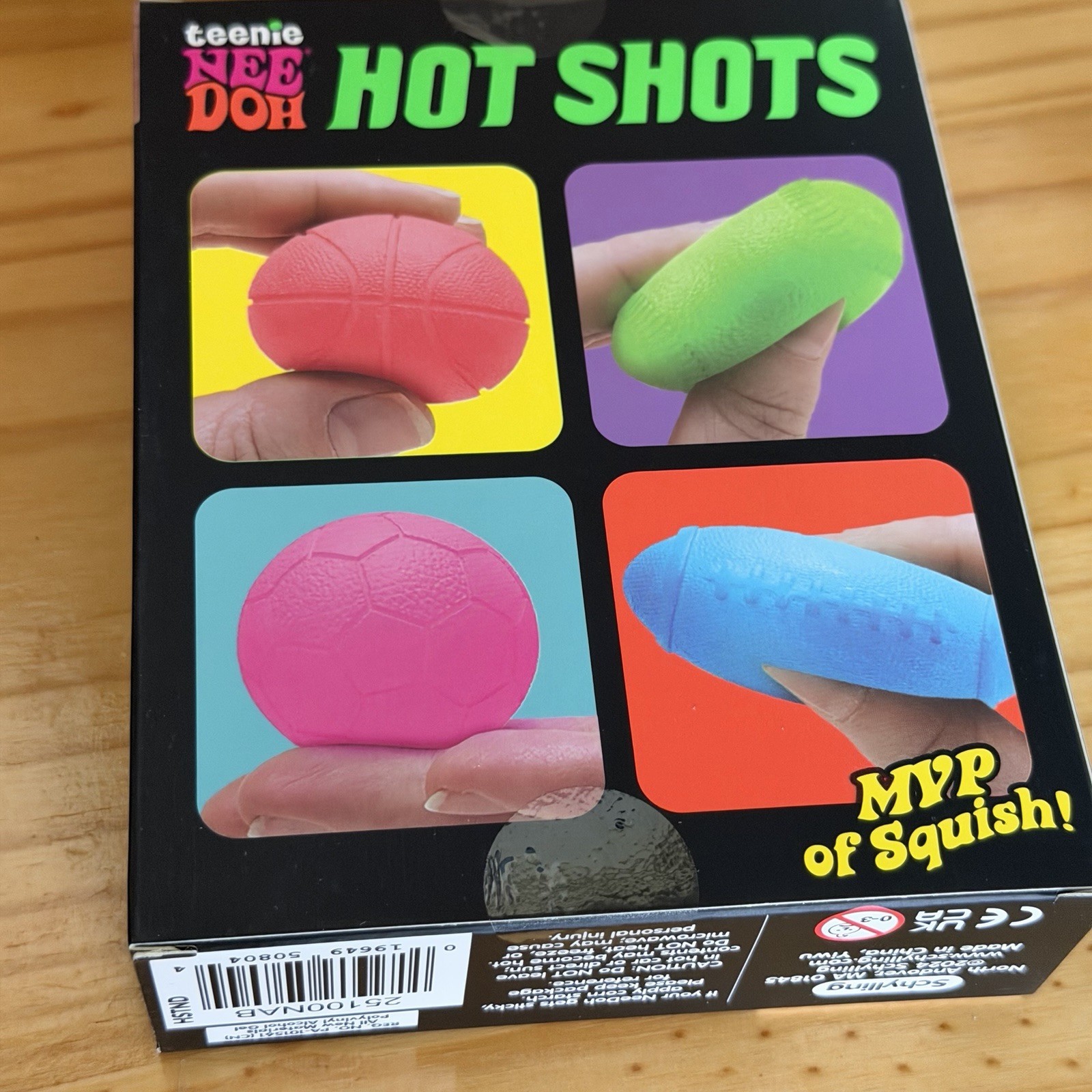 NeeDoh Teenie Hot Shots Squishy 4 Pack Sport Balls Free Shipping Viral