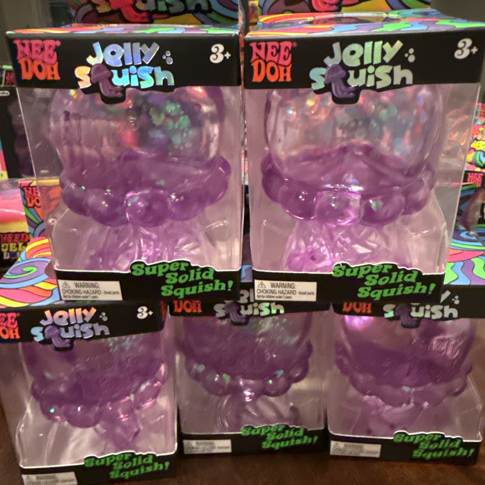 PURPLE NeeDoh JELLY SQUISH Sparkle Jellyfish Stress Toy Squishy Squeeze NEE DOH