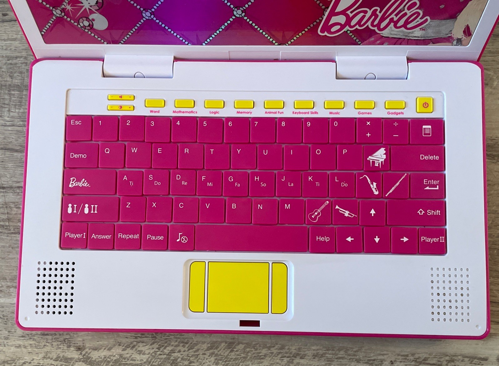 Pink Barbie Learning Laptop Computer Oregon Scientific- Tested- Screen Has Marks