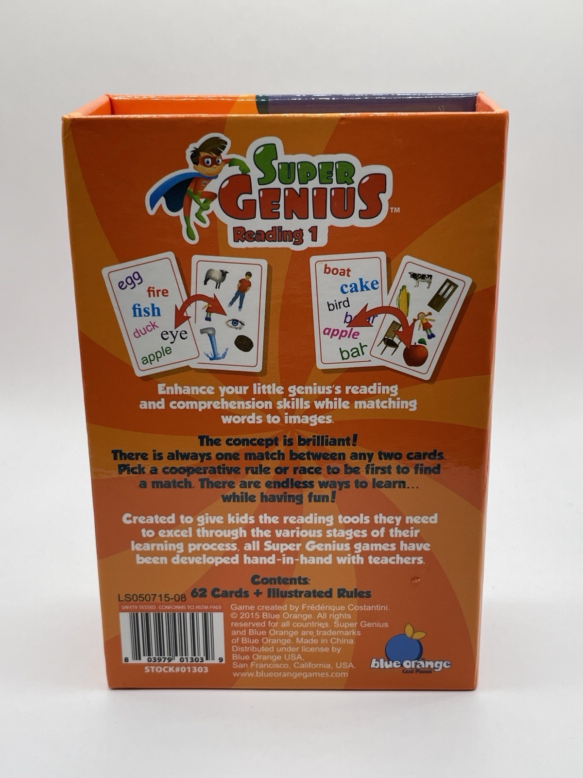 Super Genius Reading 1 Learning Card Game (Complete And Only Played Once)