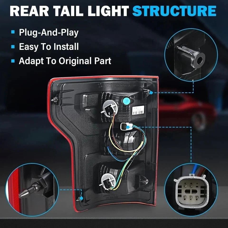 F150 Tail Lights Assembly, Compatible with 2018-2020 Ford F-150, Right Passenger