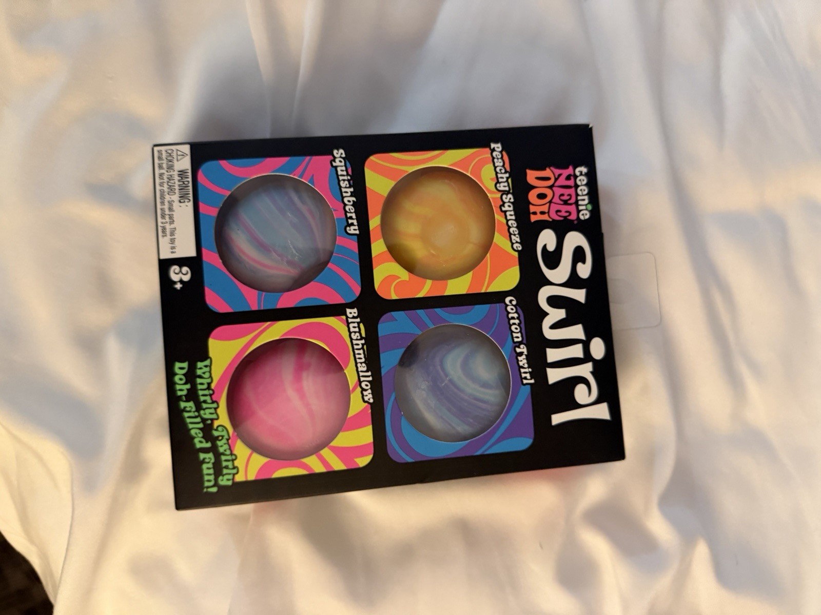 NeeDoh Teenie Swirl 4-pack, Nee Doh Mini Squishy Stress Balls, Set Of Four