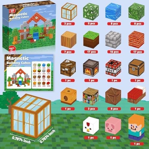 Goody King Magnetic Blocks |100PCS Magnetic Building Cube Game, Constructions…