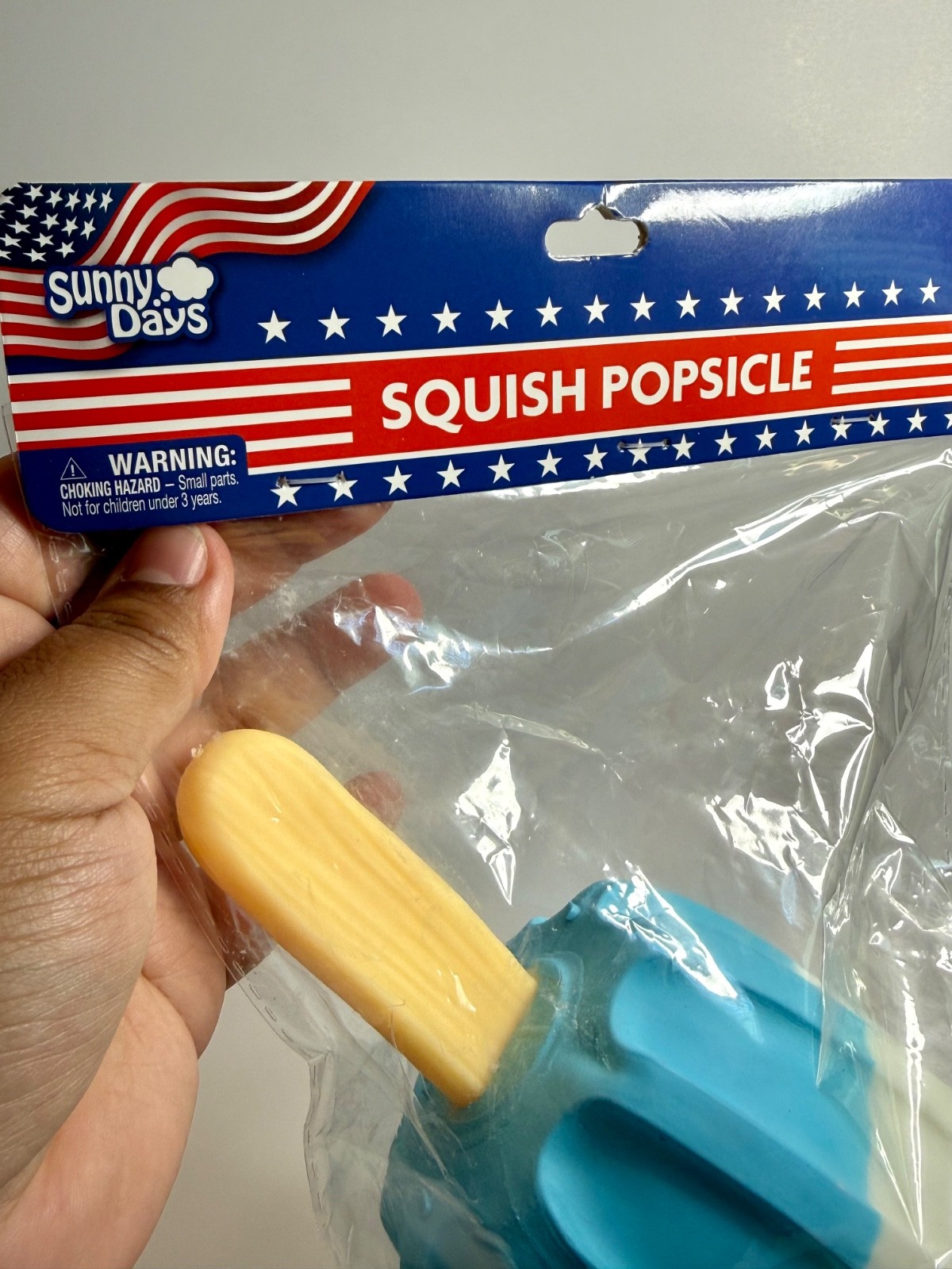 Sunny Days Jumbo Squishy🔴⚪️🔵Rocket Bomb Pop Popsicle Toy Red White Blue RARE🔥
