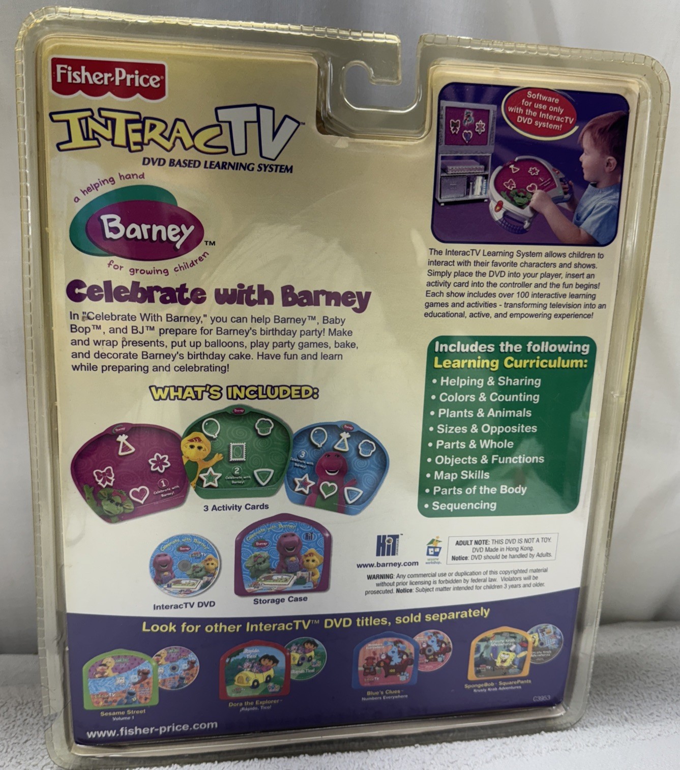 Fisher Price InteracTV Barney and Friends Kids DVD Based Learning System BN15