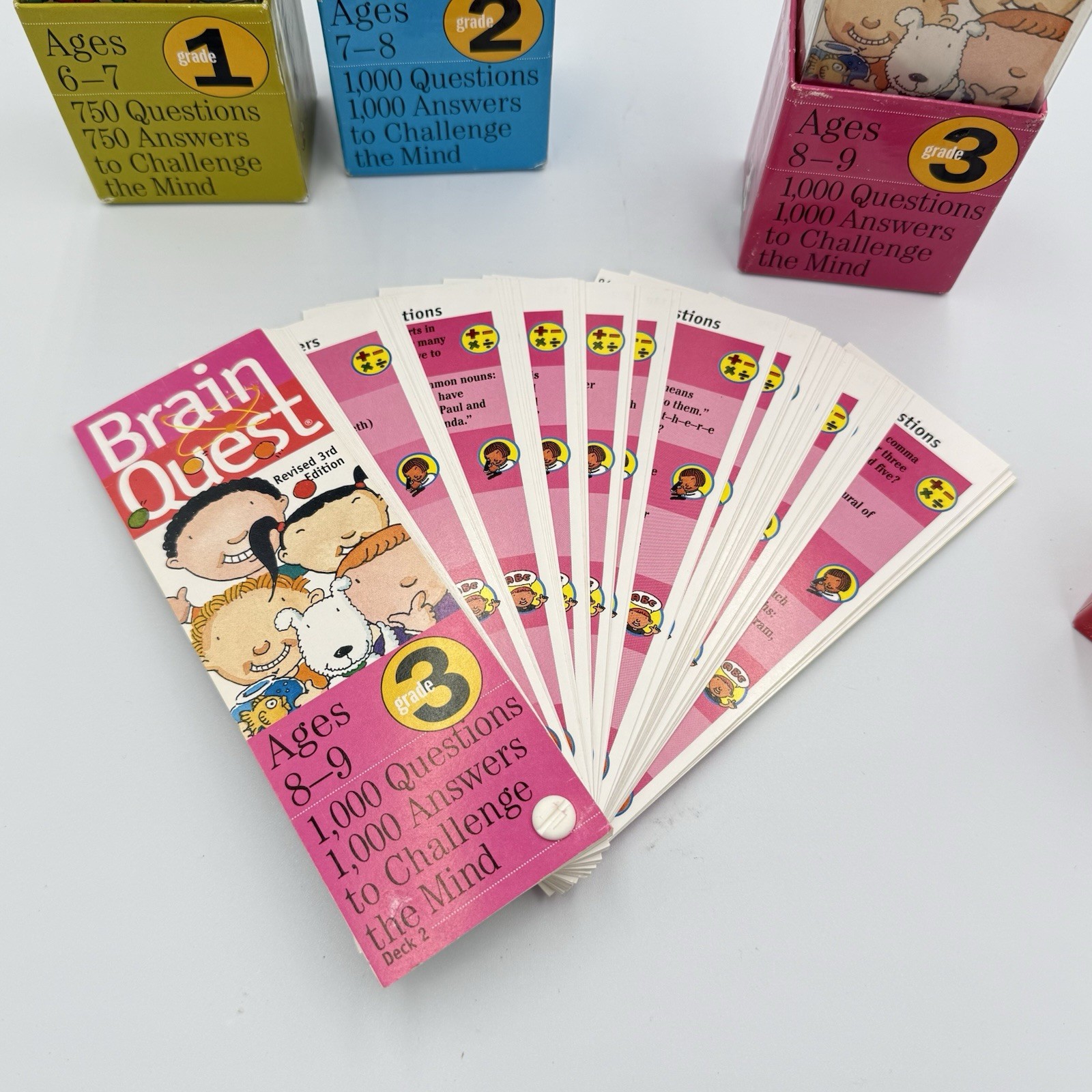 Vintage Brain Quest Bundle Set of 3 – Grades 1, 2, & 3 – Revised 3rd Edition