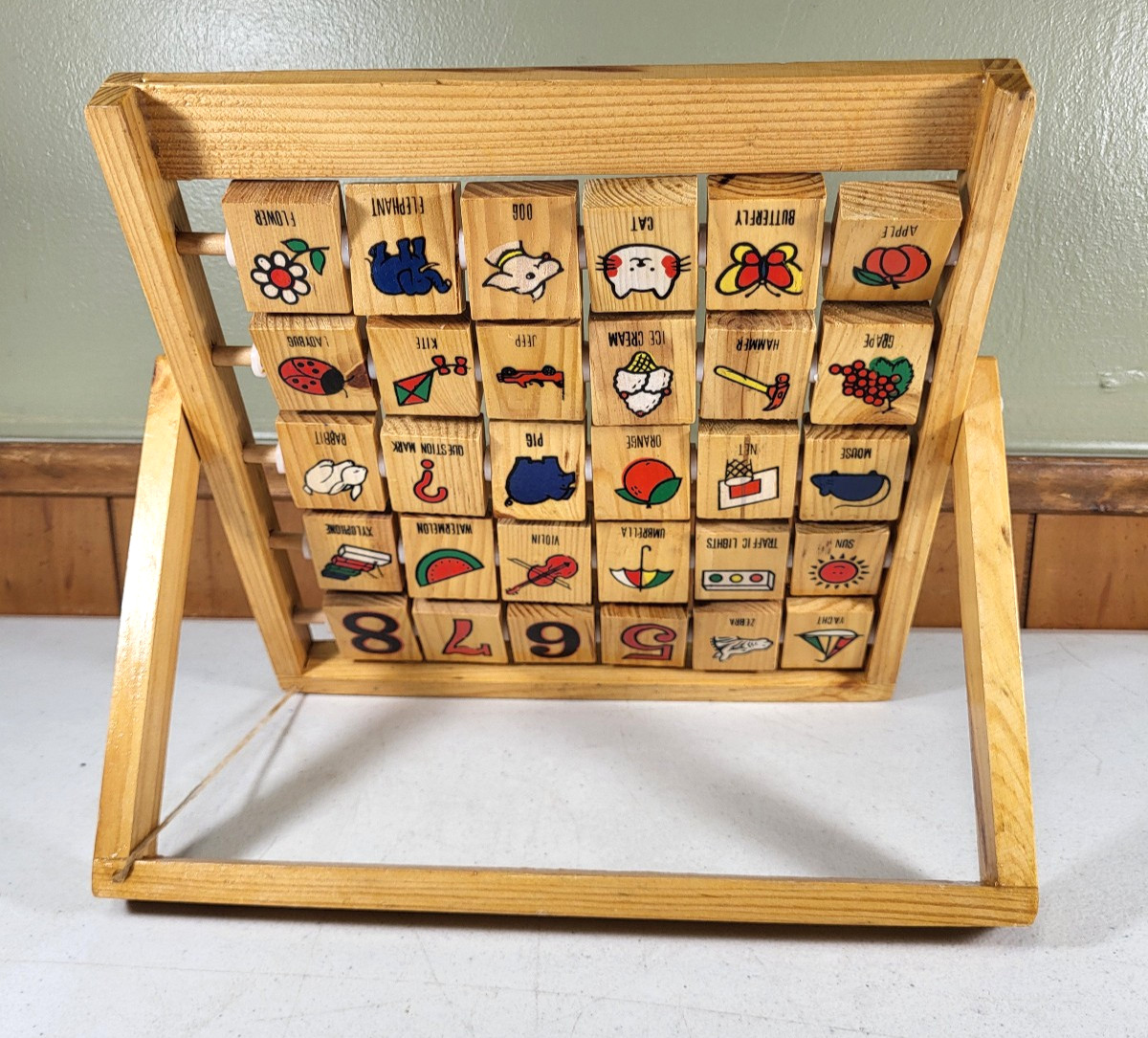 Wooden Learn the Alphabet Letters Abacus Wooden Learning Toy